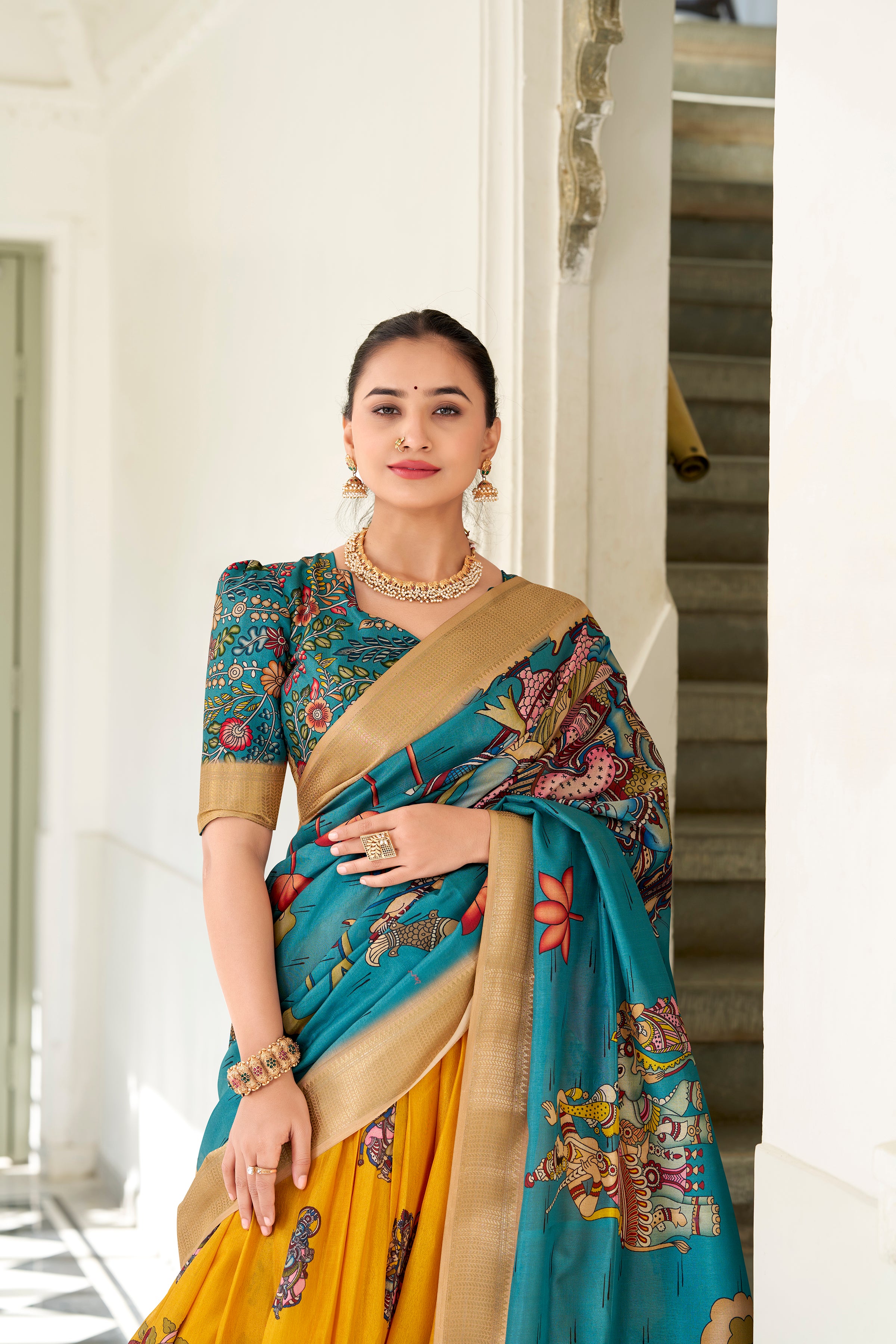 Regal Beige Handcrafted Lehenga with Traditional Motifs