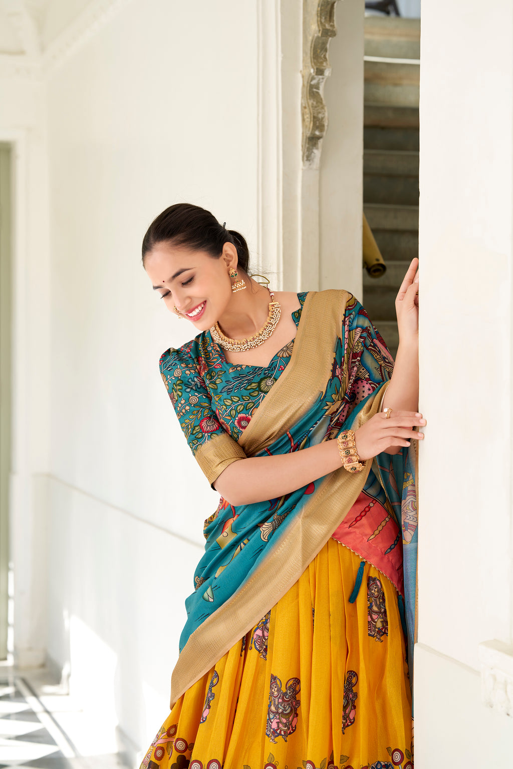 Regal Beige Handcrafted Lehenga with Traditional Motifs