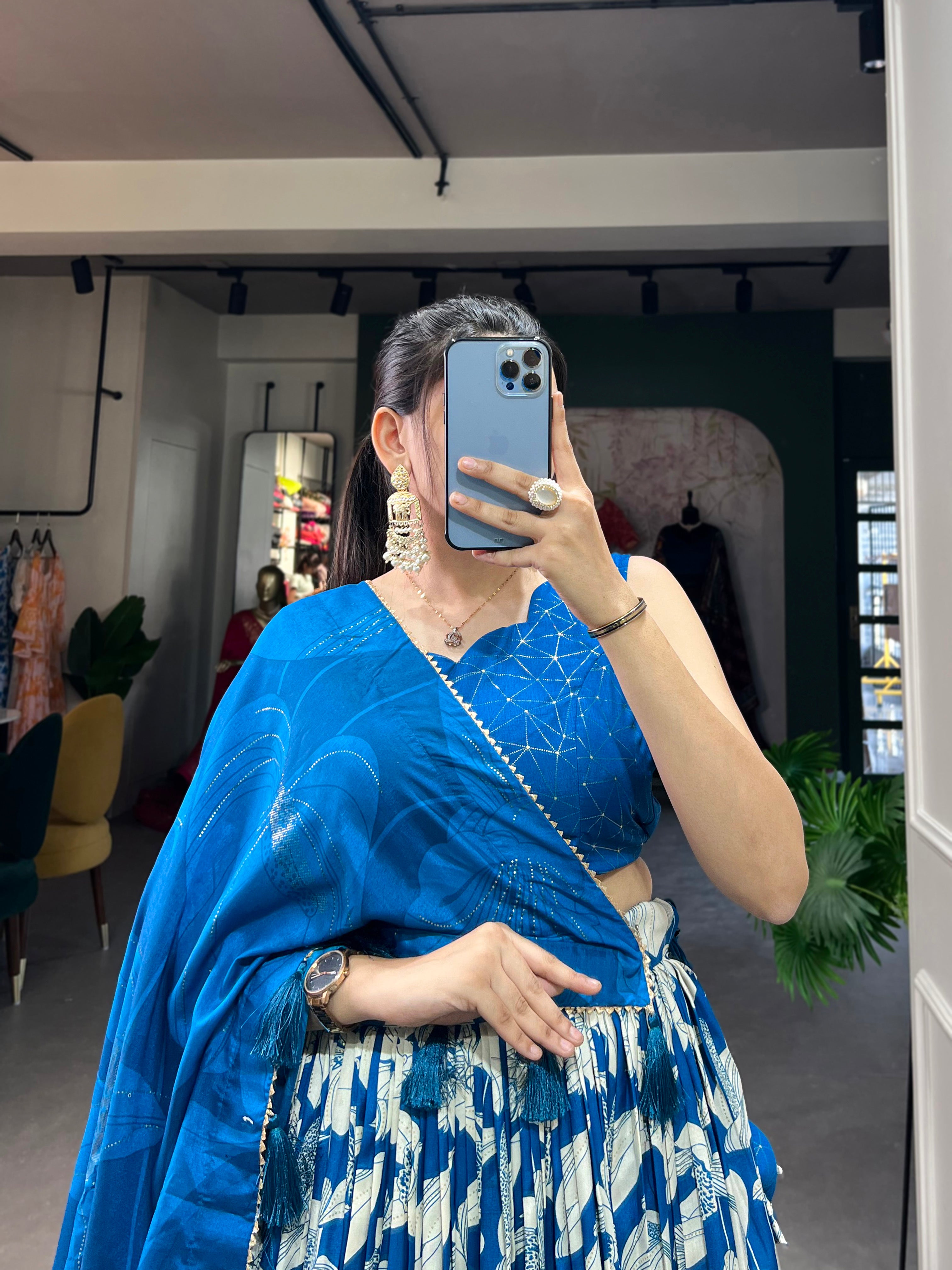 Majestic Sapphire Lehenga Ensemble