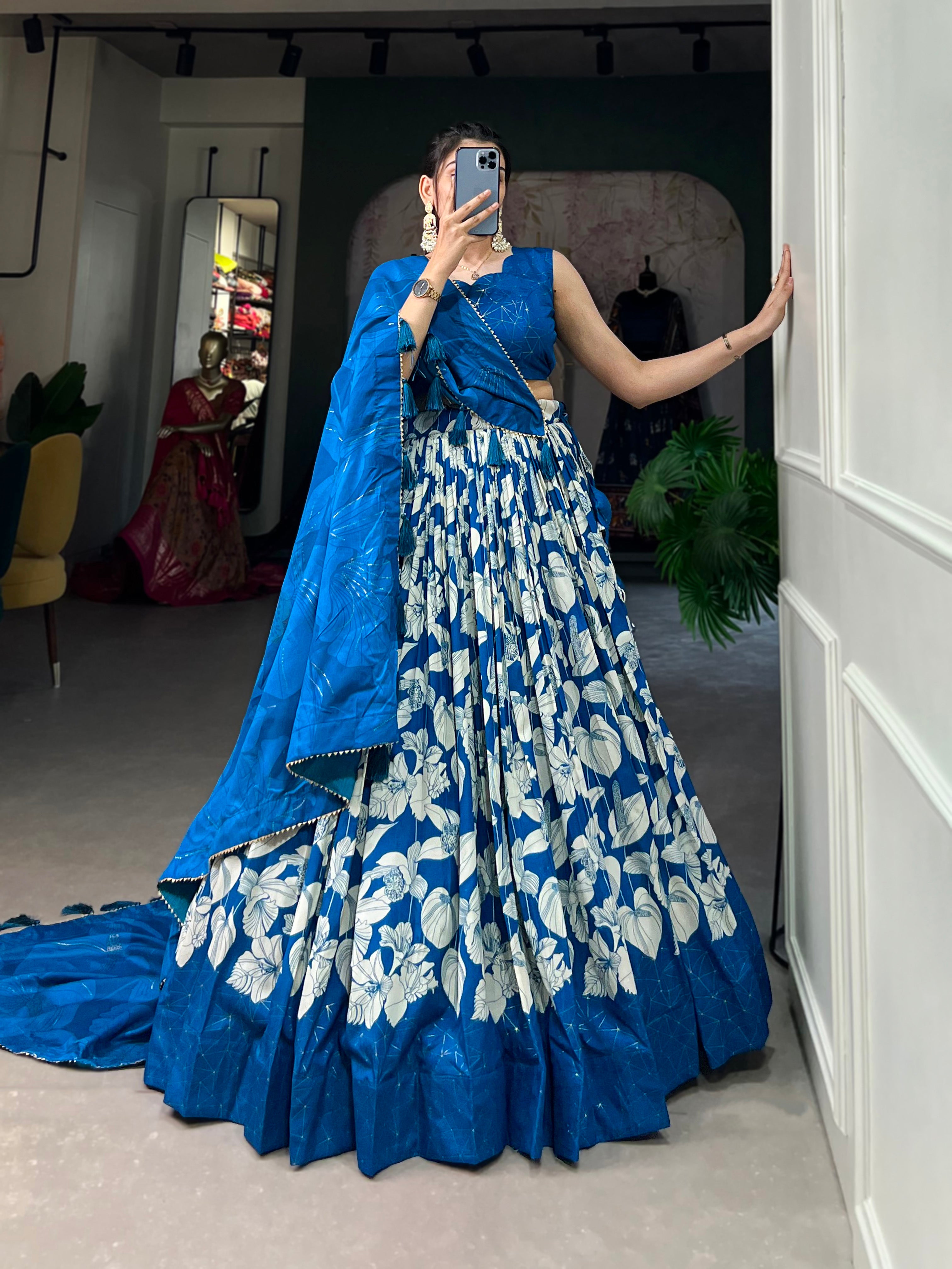 Majestic Sapphire Lehenga Ensemble