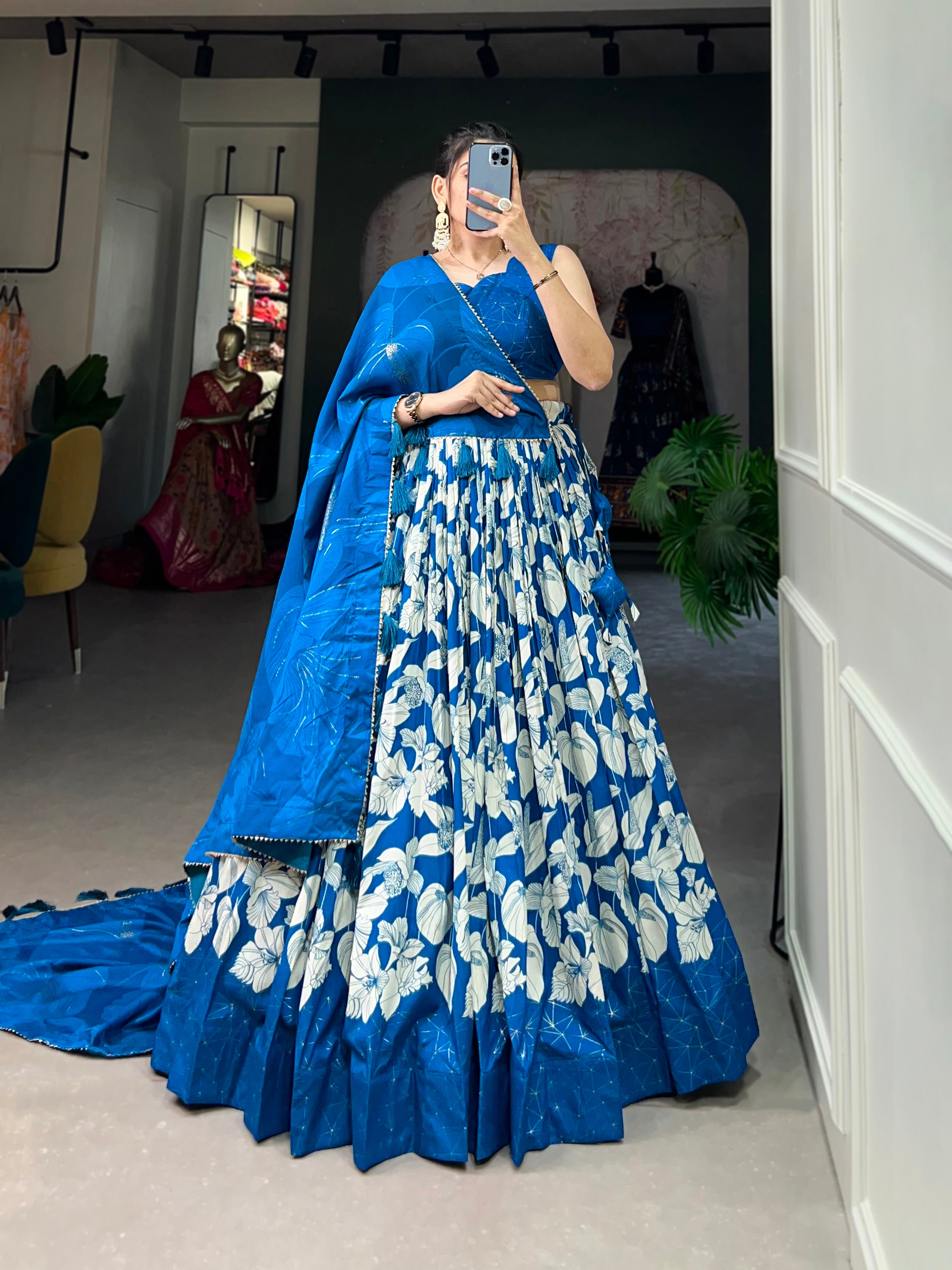 Majestic Sapphire Lehenga Ensemble