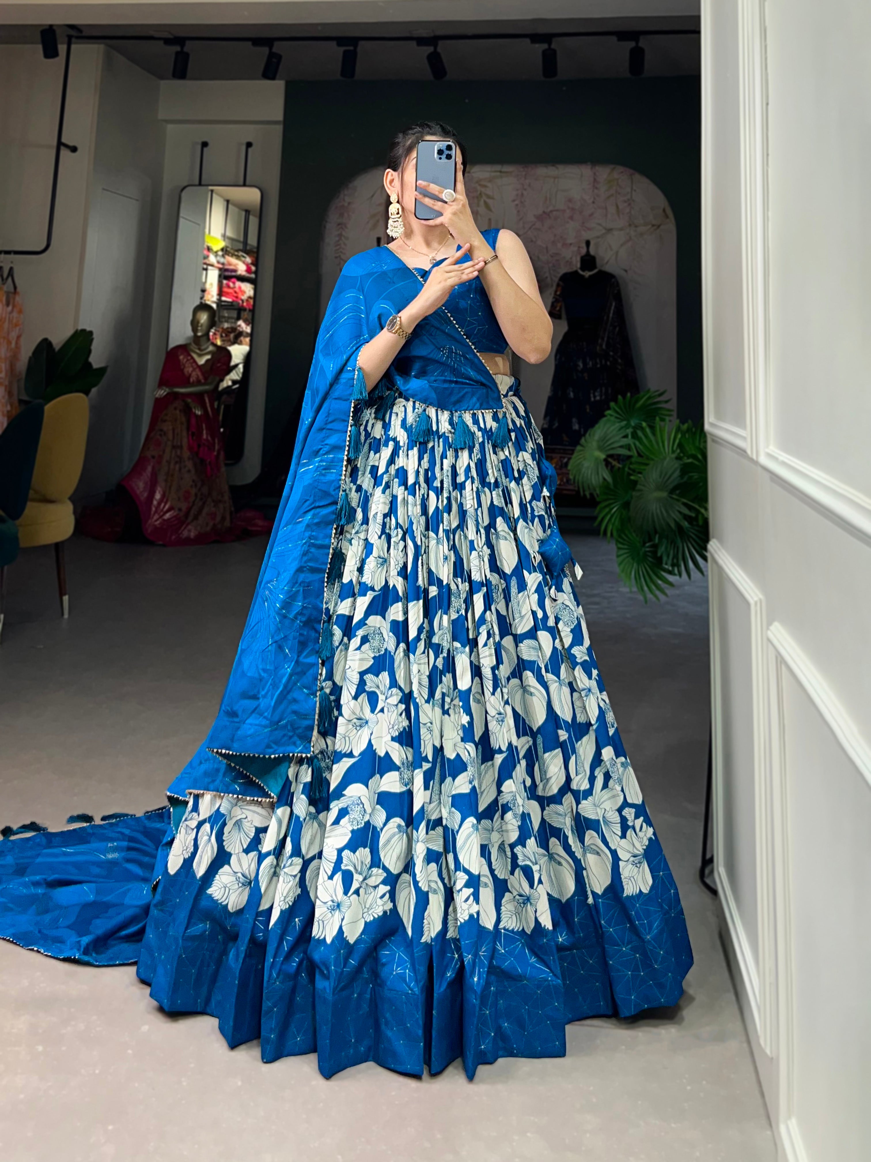 Majestic Sapphire Lehenga Ensemble