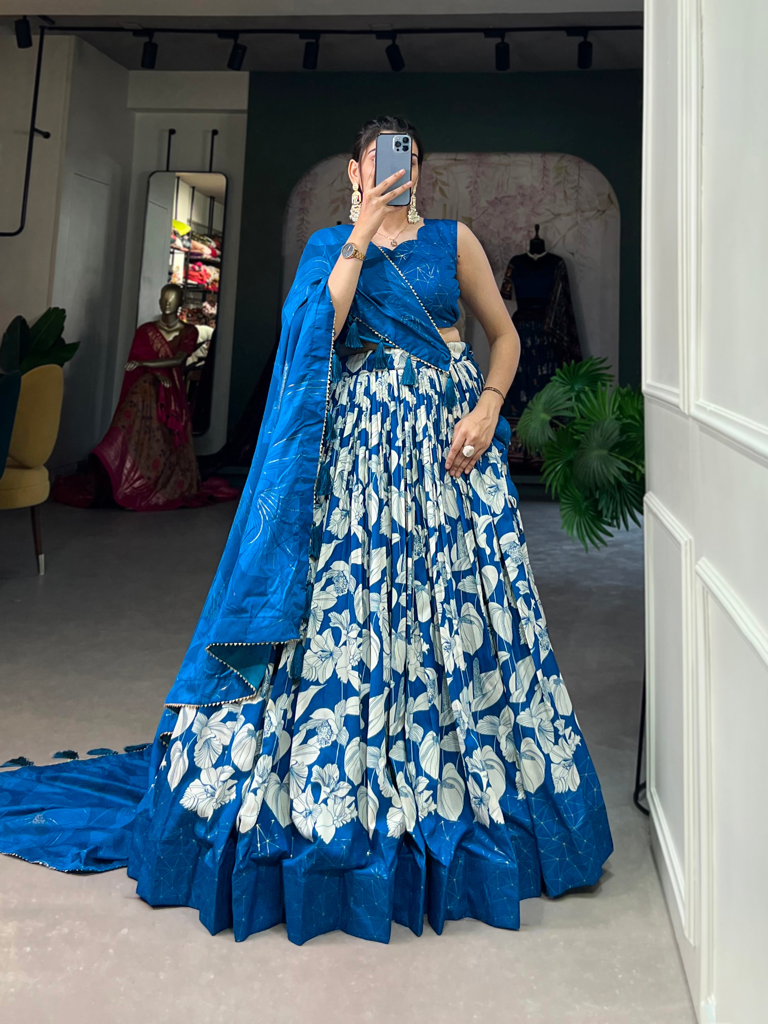 Majestic Sapphire Lehenga Ensemble
