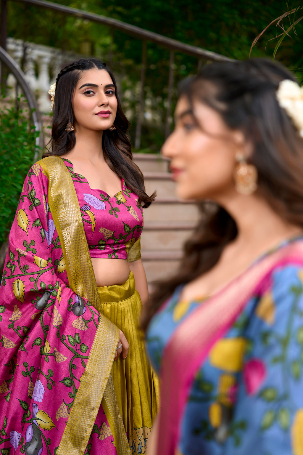 Regal Silk Lehenga with Vibrant Motifs