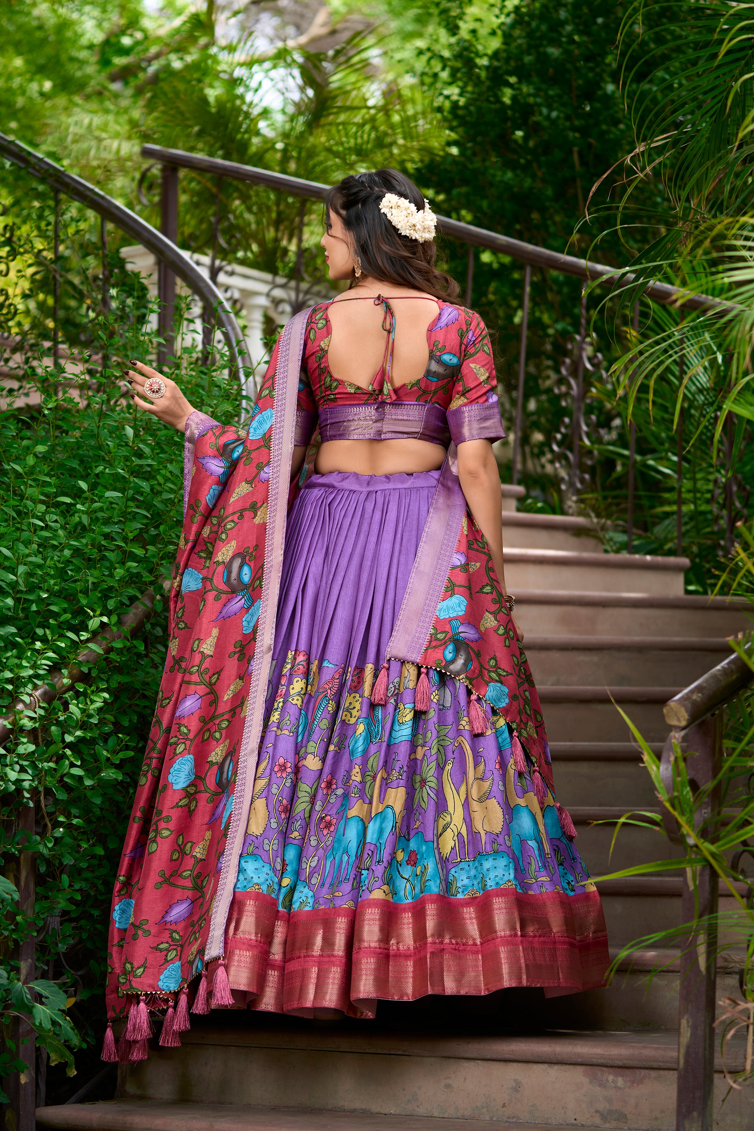 Regal Silk Lehenga with Vibrant Motifs
