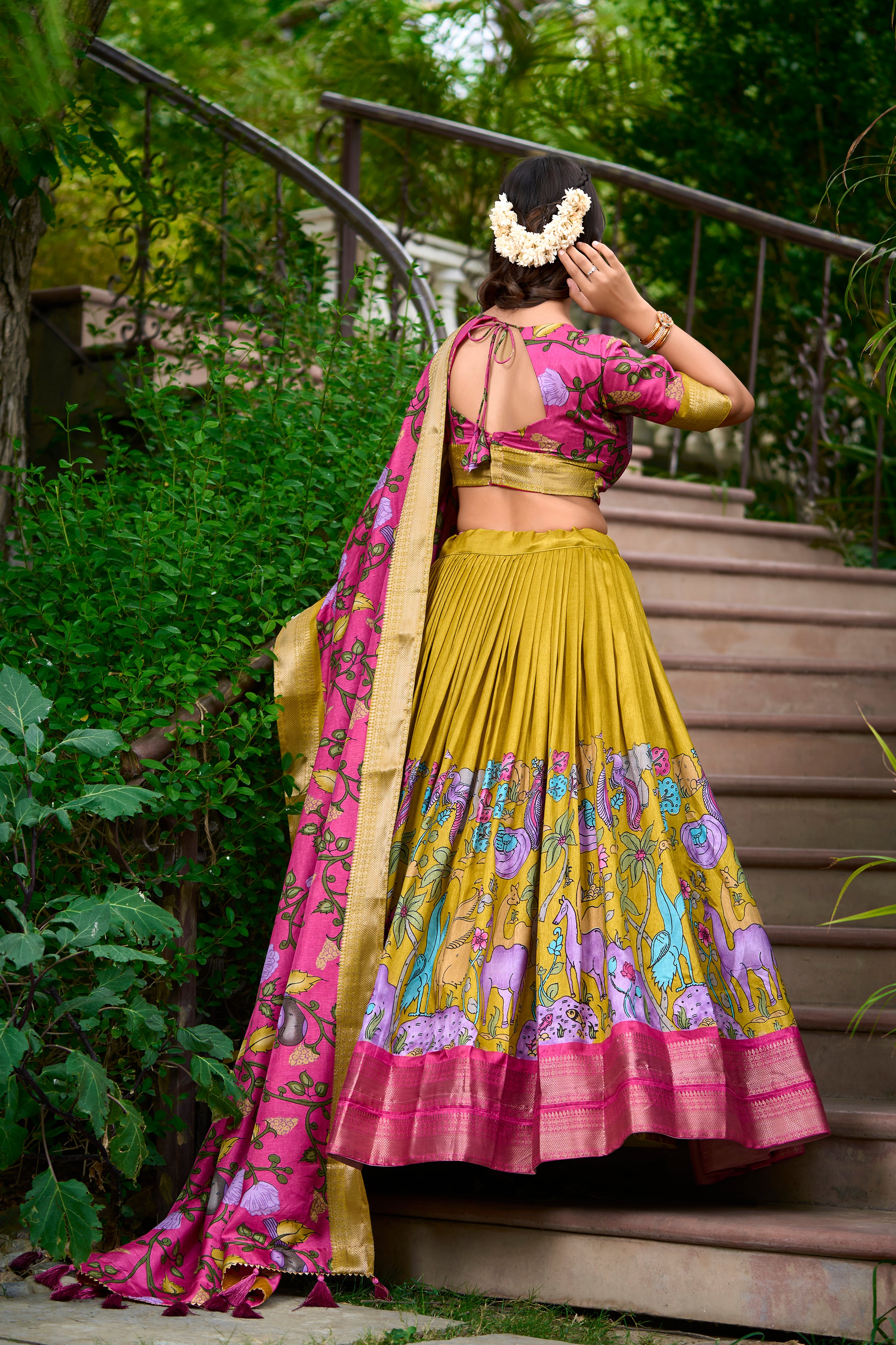 Regal Silk Lehenga with Vibrant Motifs