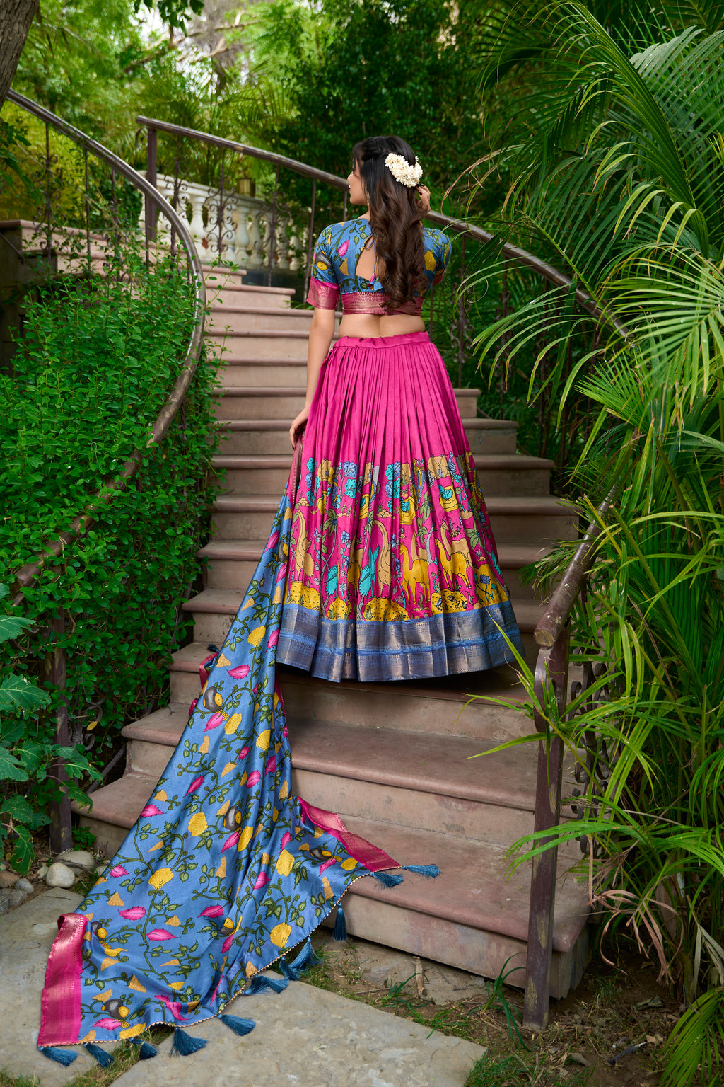 Regal Silk Lehenga with Vibrant Motifs