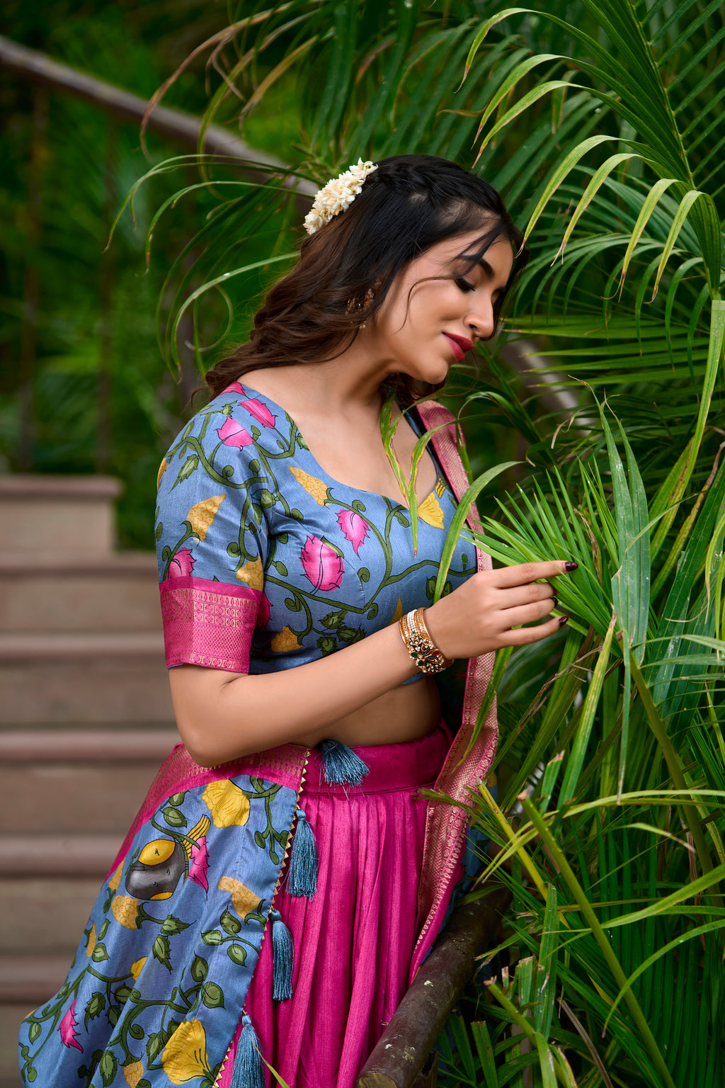 Regal Silk Lehenga with Vibrant Motifs