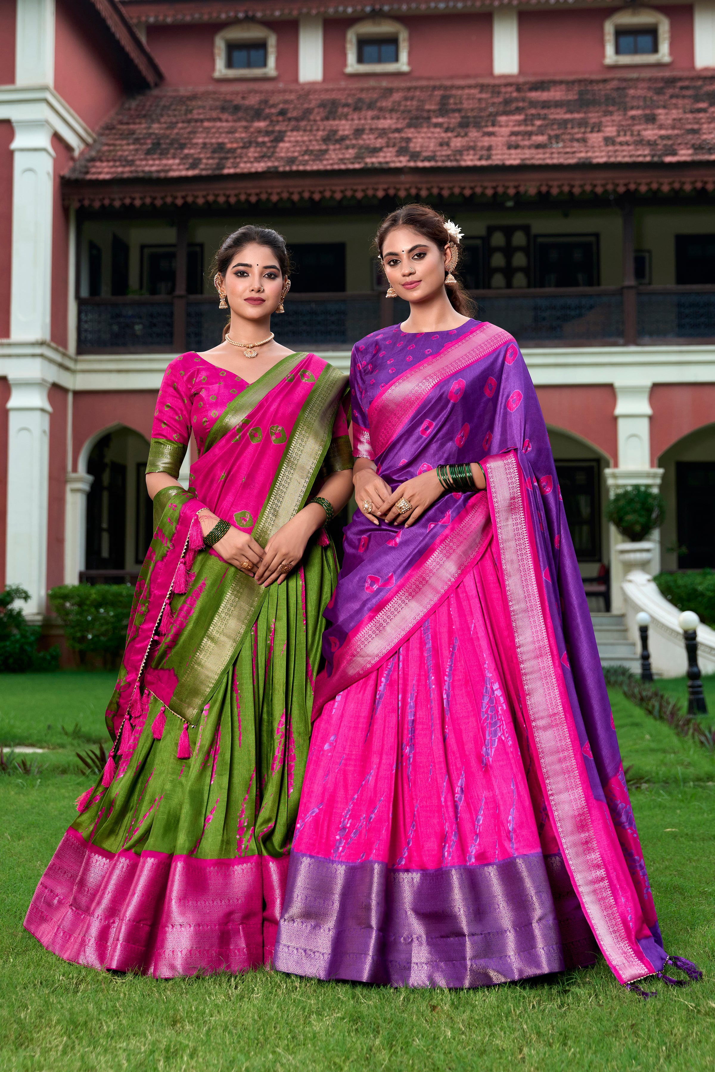 Elegant Silk Lehenga with Zari Border