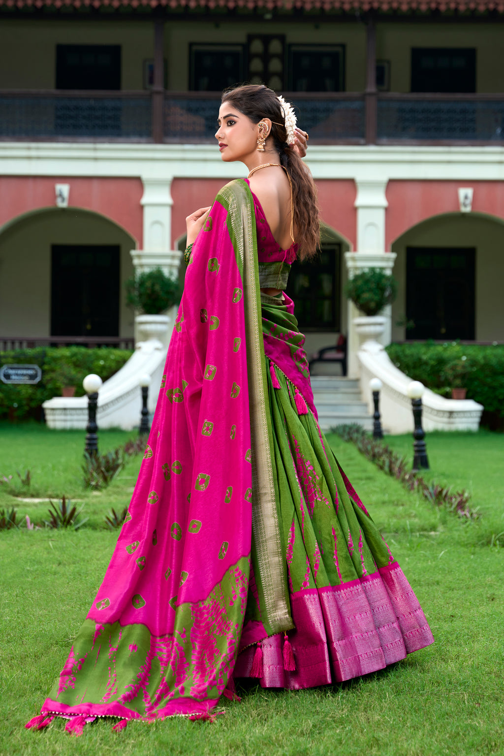 Elegant Silk Lehenga with Zari Border