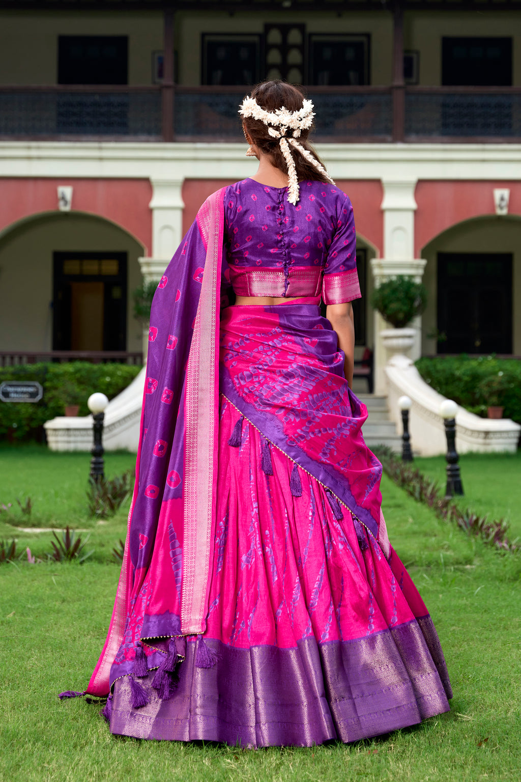 Elegant Silk Lehenga with Zari Border