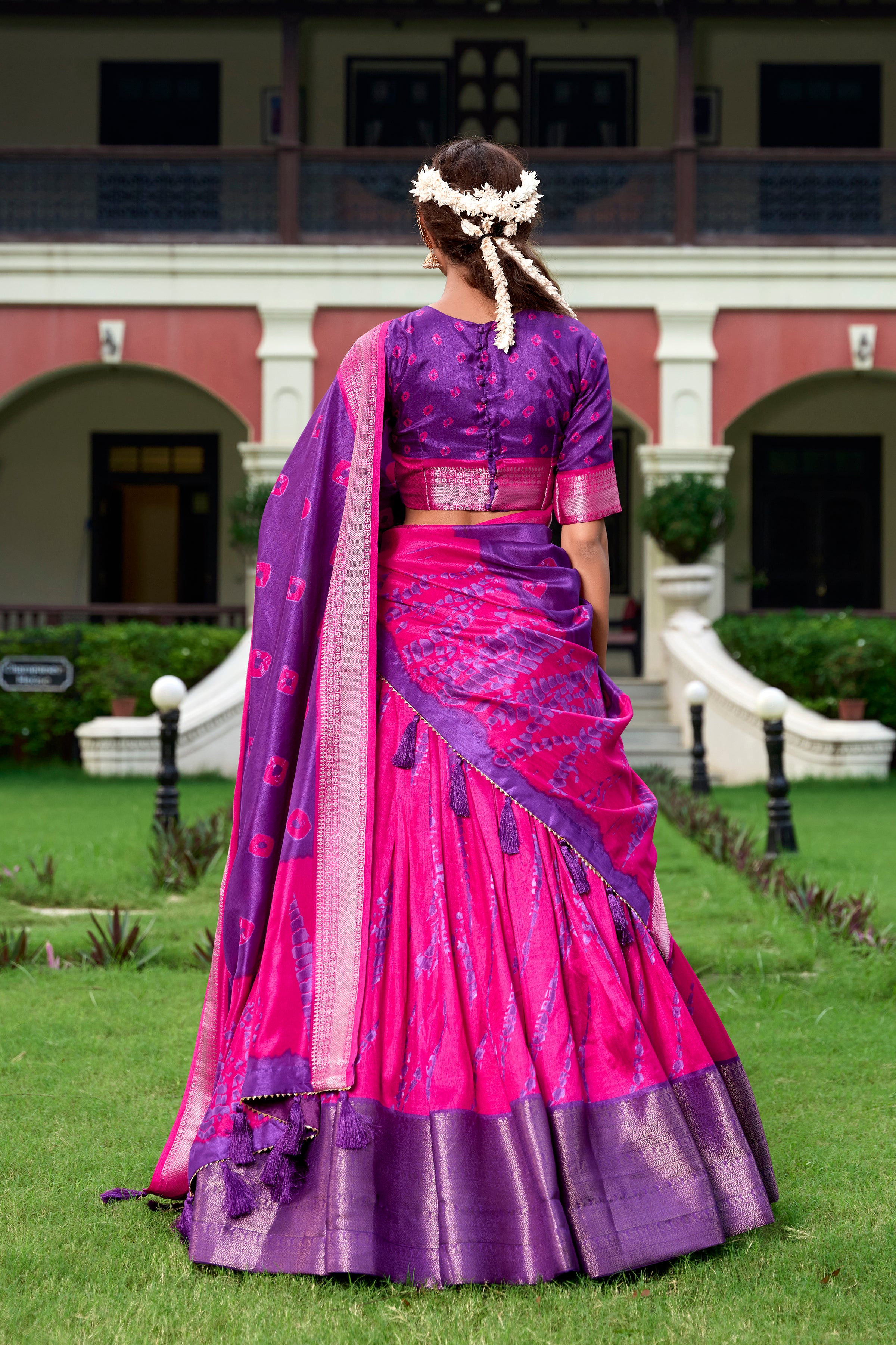 Elegant Silk Lehenga with Zari Border