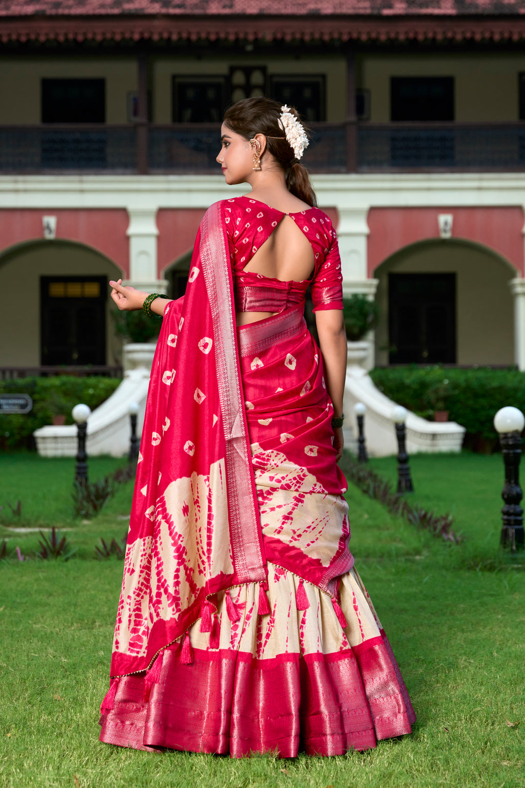 Elegant Silk Lehenga with Zari Border