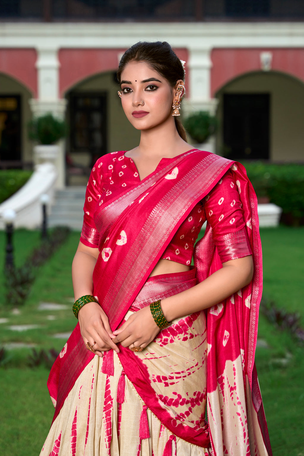 Elegant Silk Lehenga with Zari Border