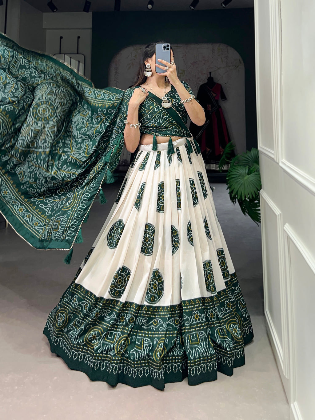 Bandhani Printed Lehenga with Dupatta