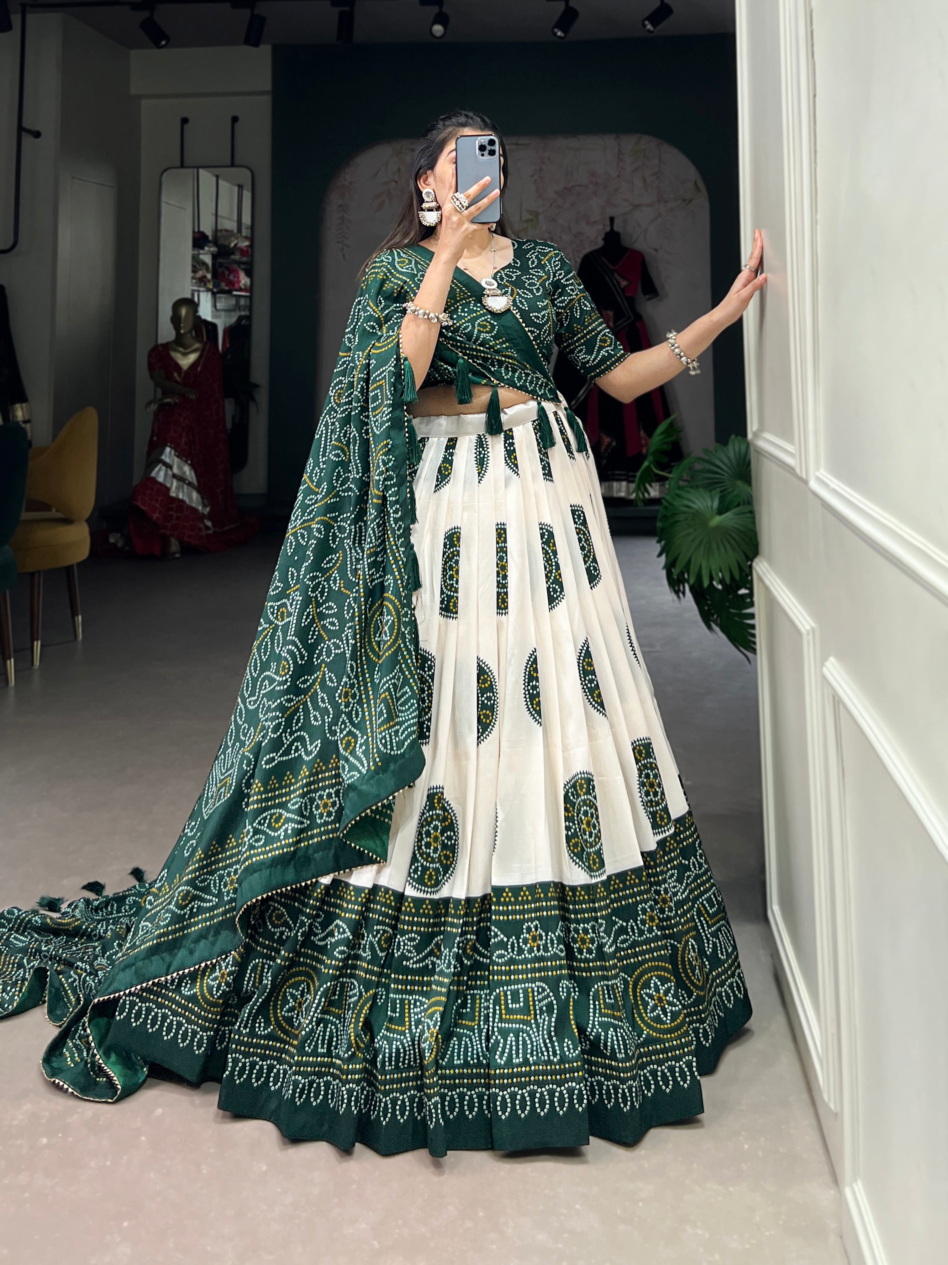 Bandhani Printed Lehenga with Dupatta