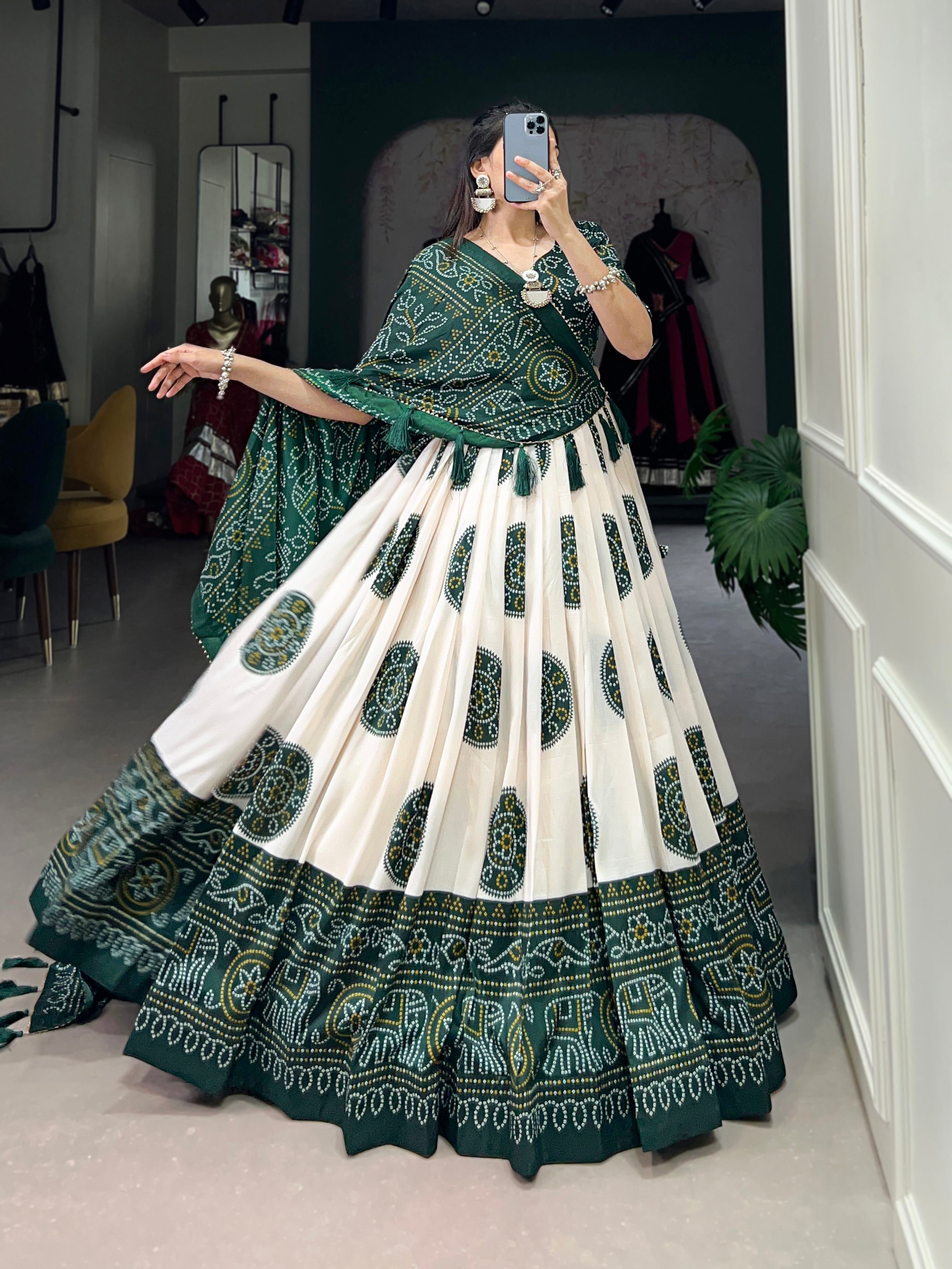 Bandhani Printed Lehenga with Dupatta