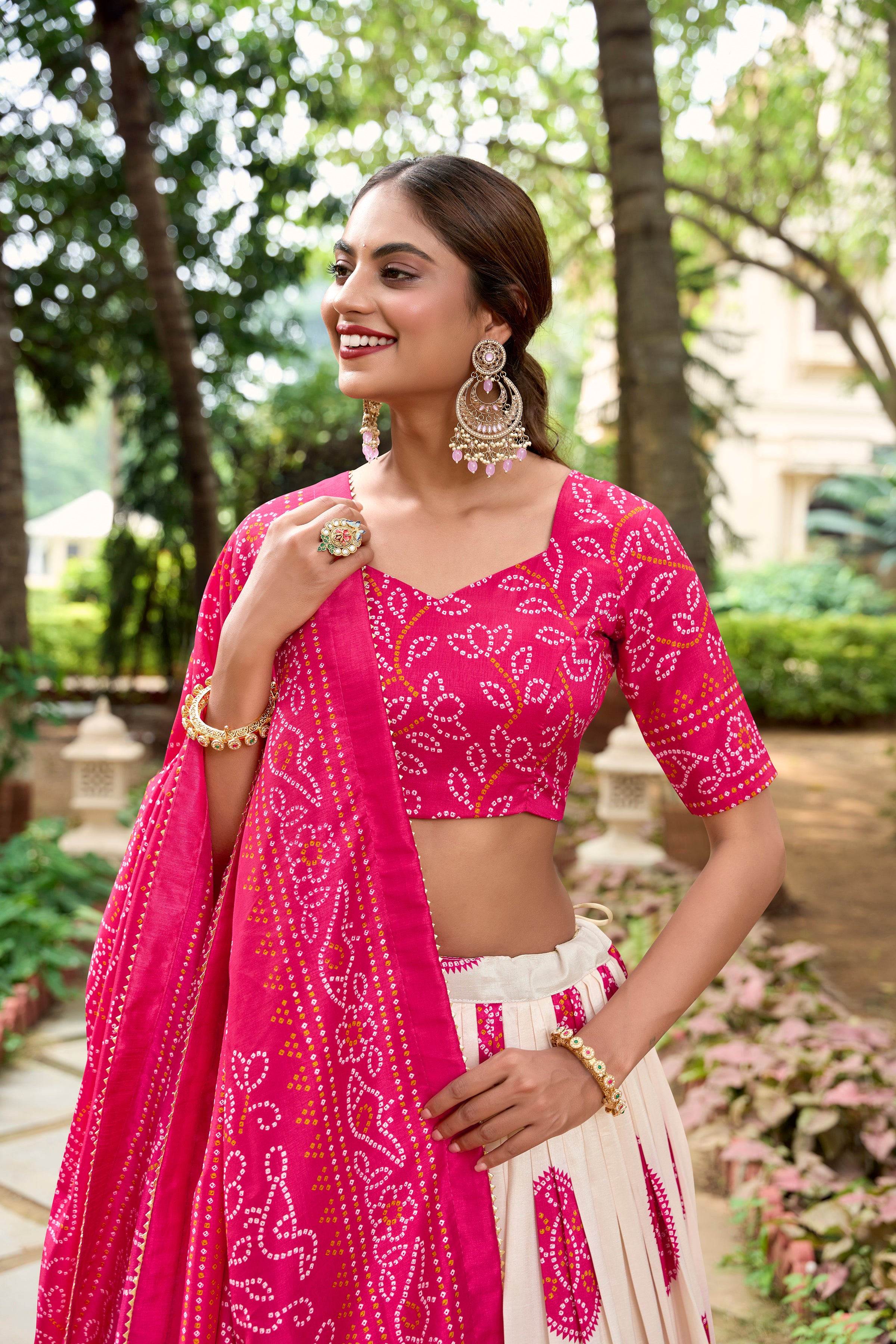 Bandhani Printed Lehenga with Dupatta