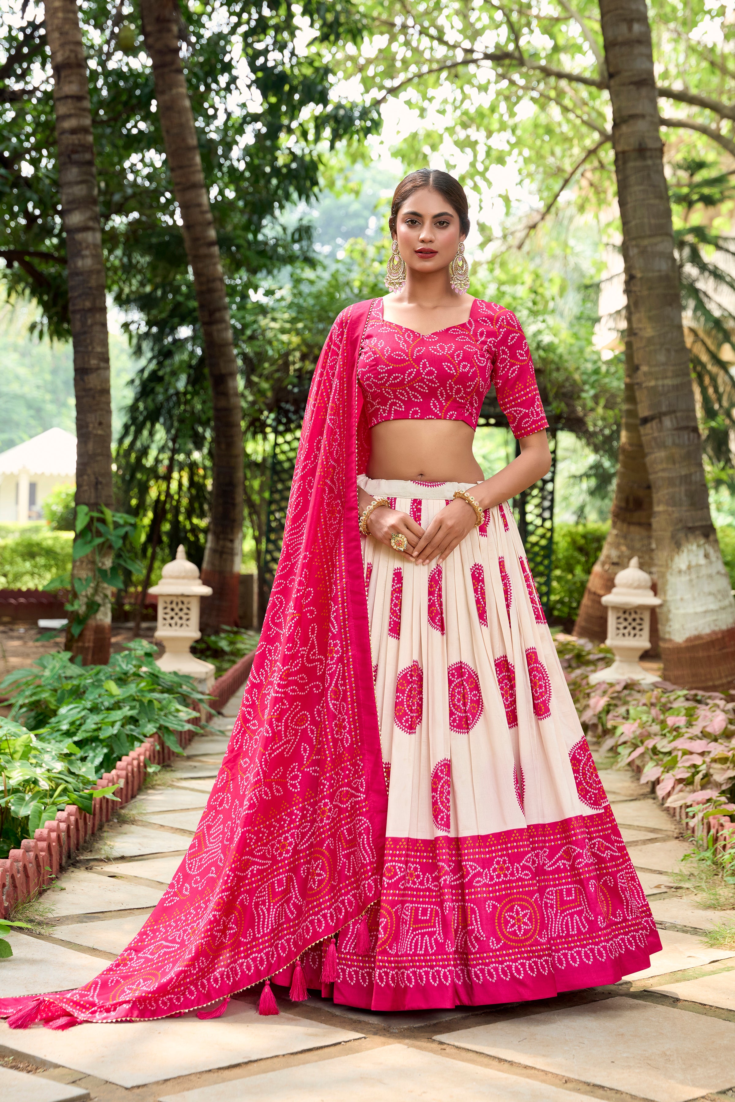 Bandhani Printed Lehenga with Dupatta