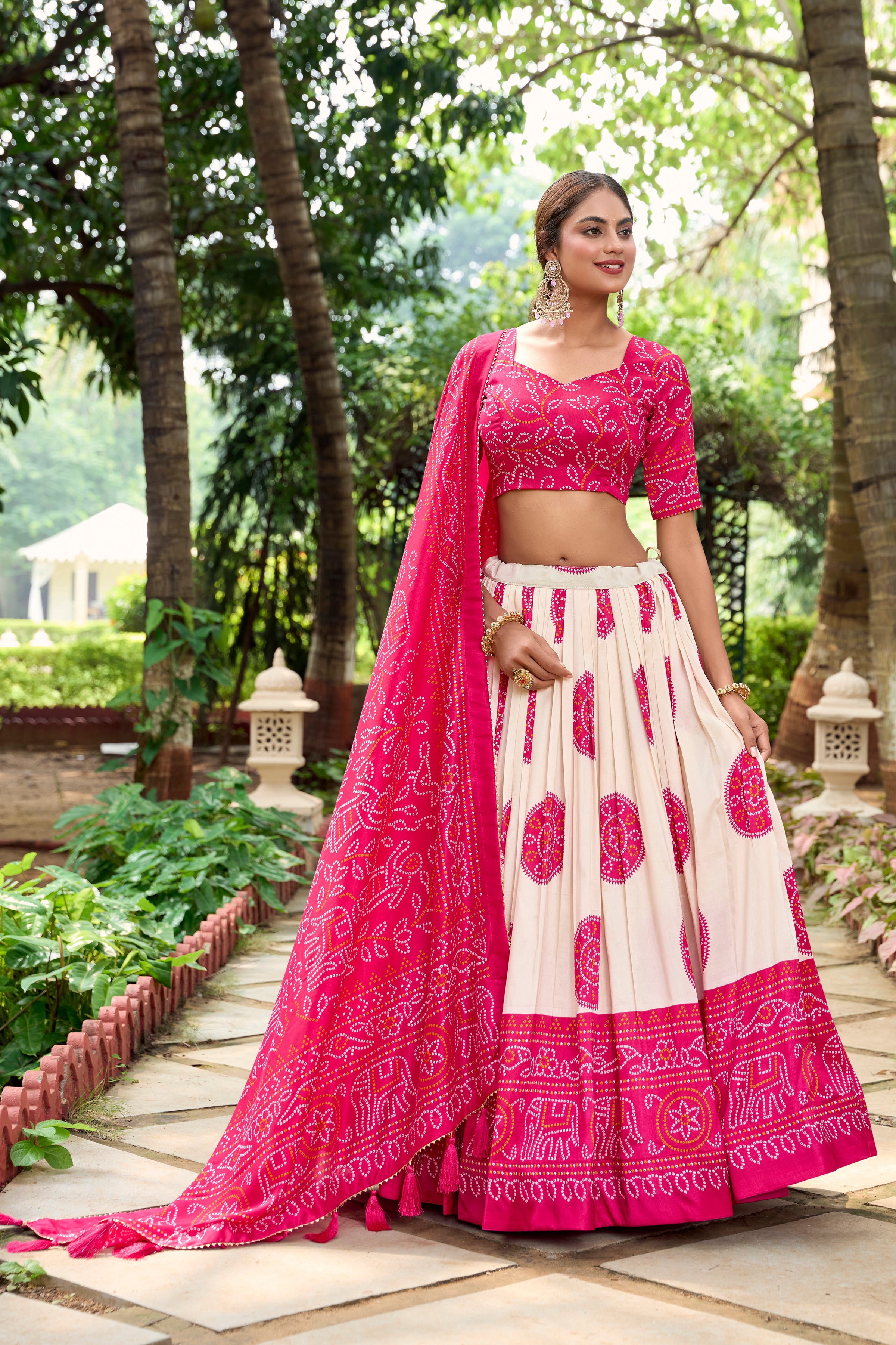 Bandhani Printed Lehenga with Dupatta