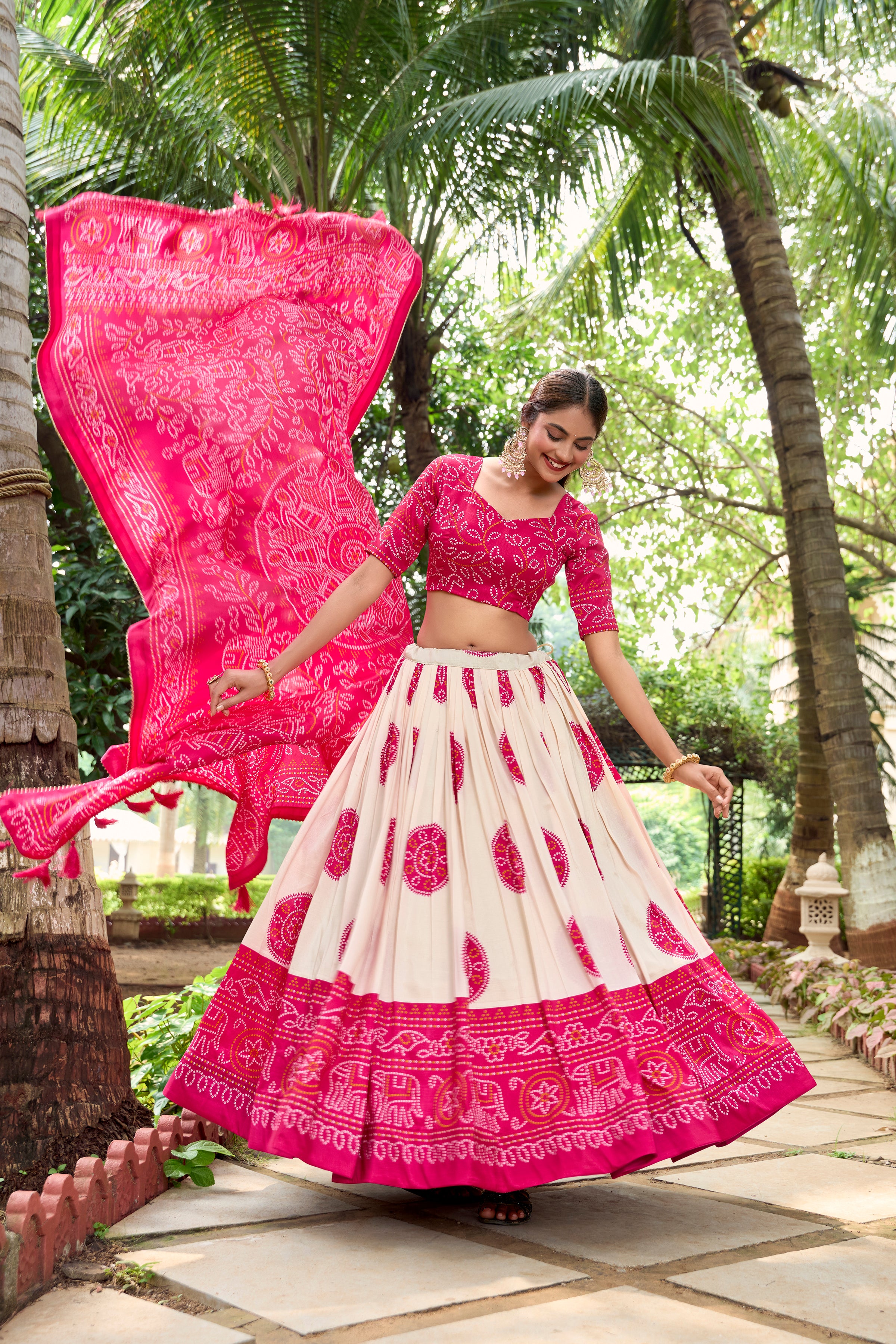 Bandhani Printed Lehenga with Dupatta