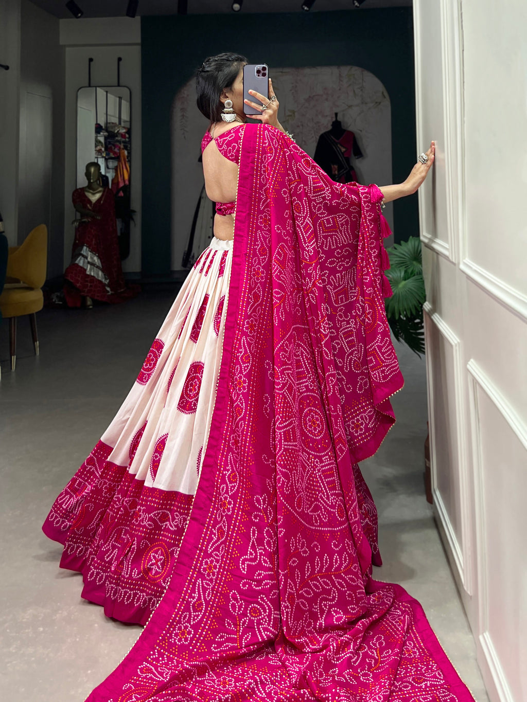 Bandhani Printed Lehenga with Dupatta