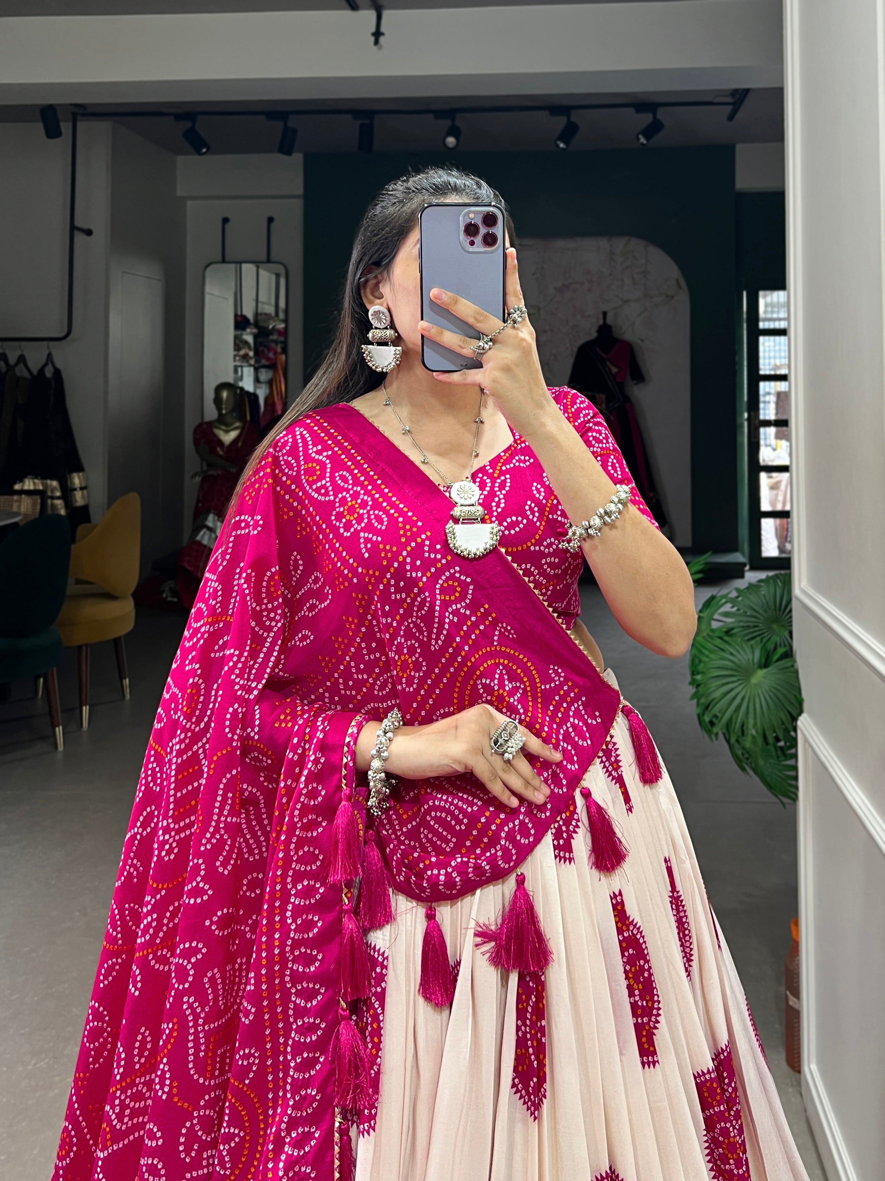 Bandhani Printed Lehenga with Dupatta