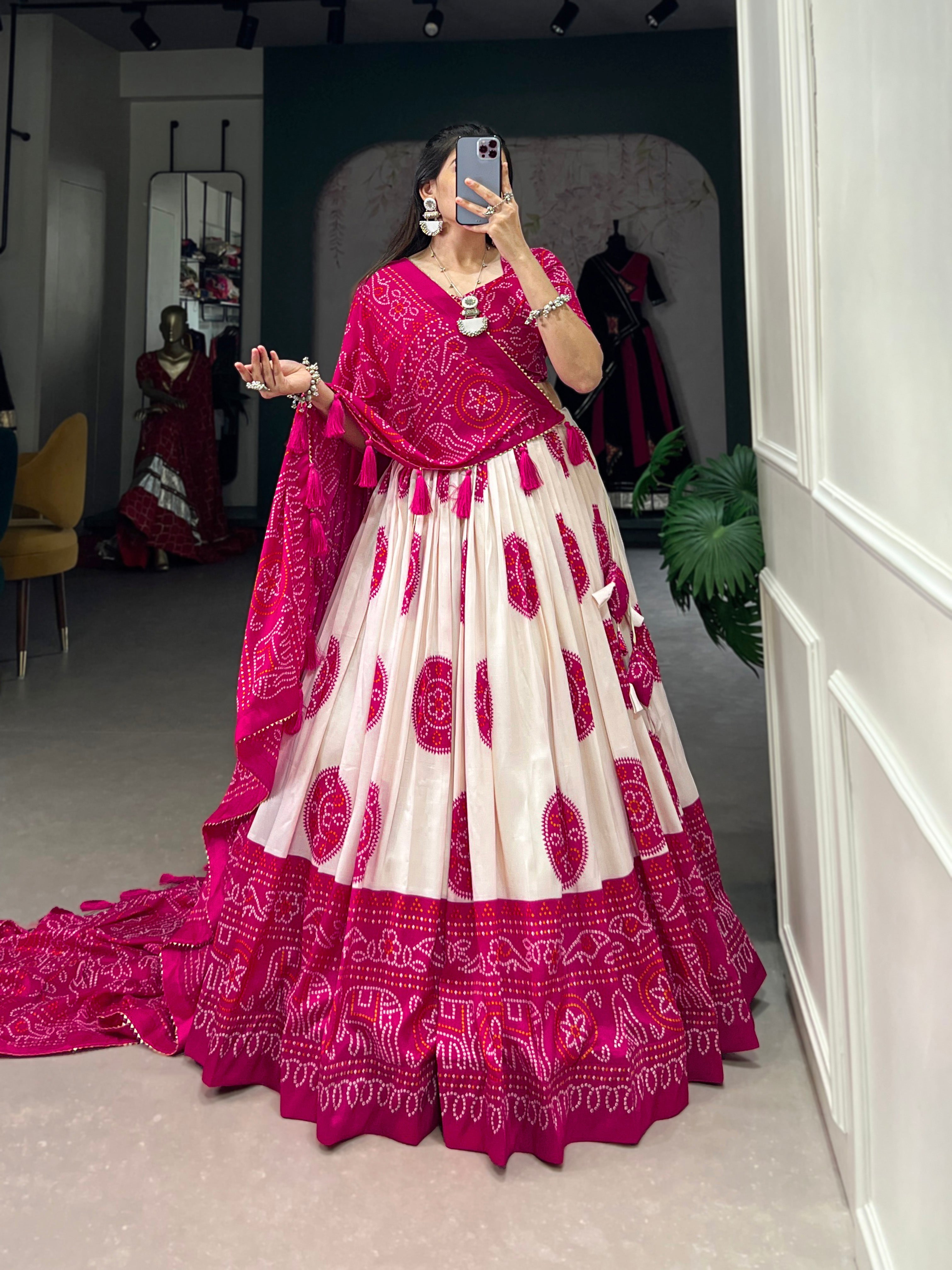 Bandhani Printed Lehenga with Dupatta