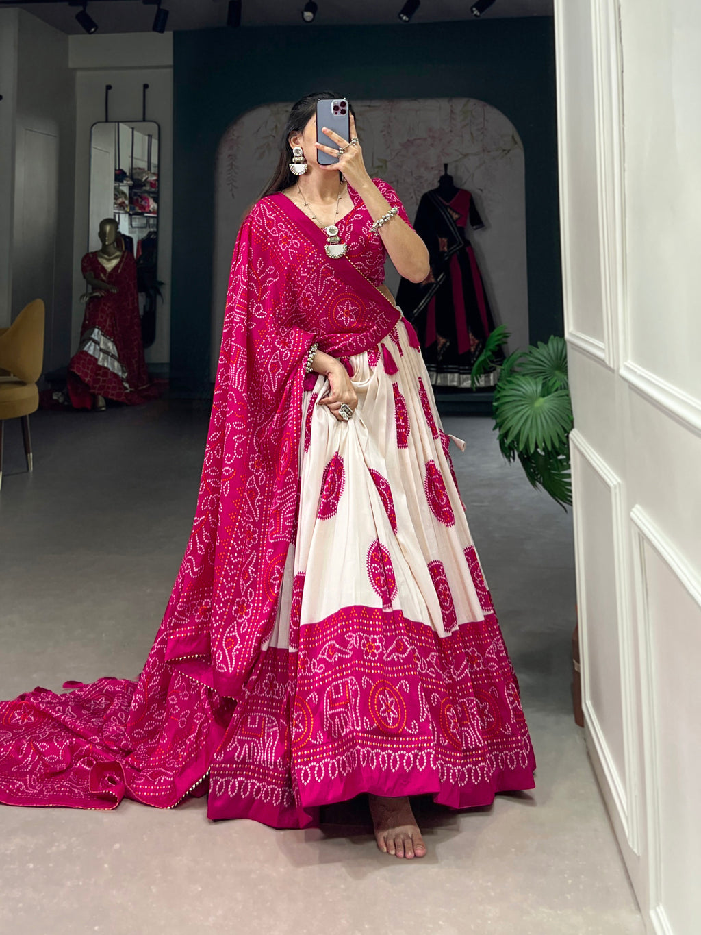 Bandhani Printed Lehenga with Dupatta