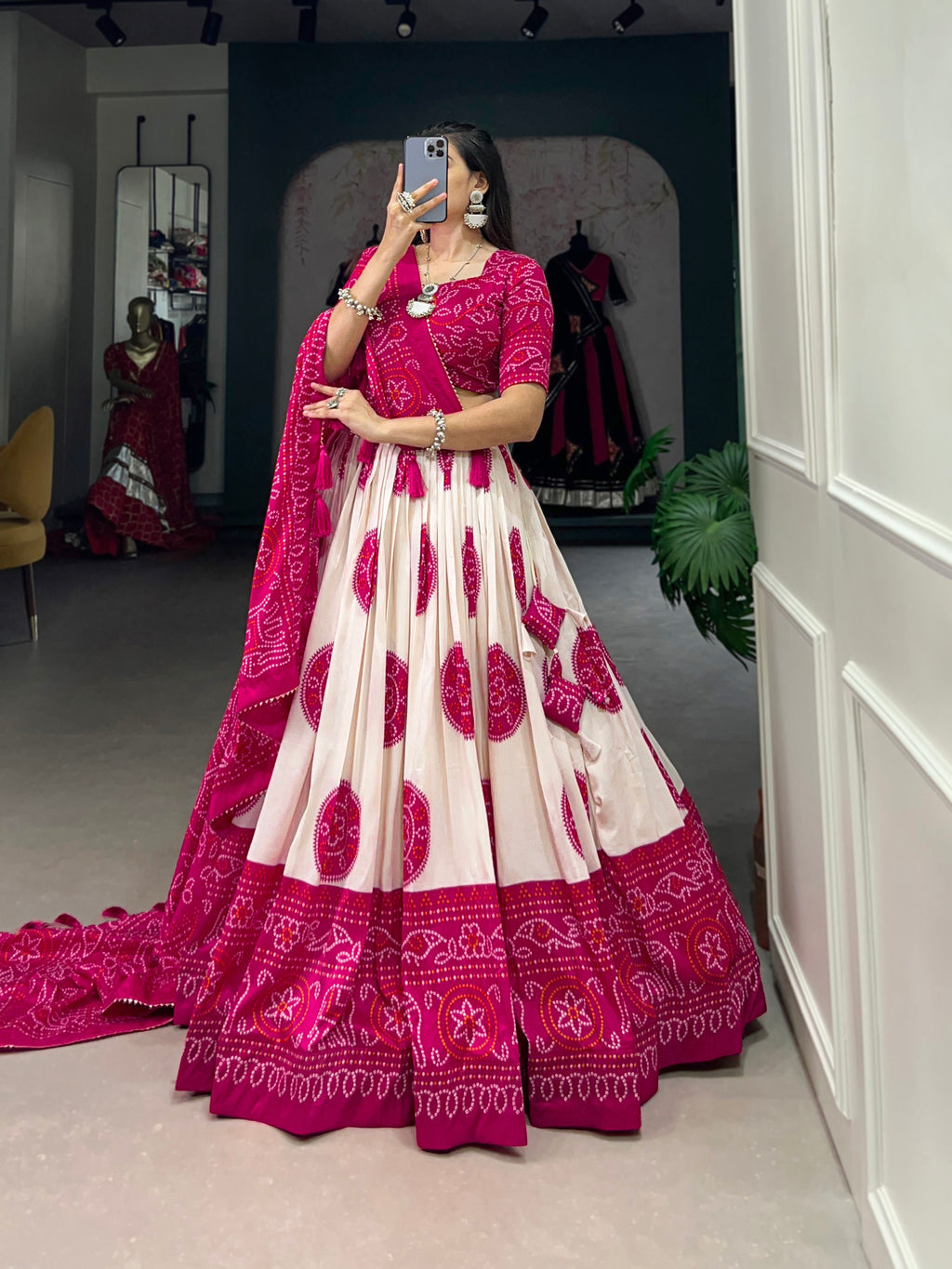 Bandhani Printed Lehenga with Dupatta