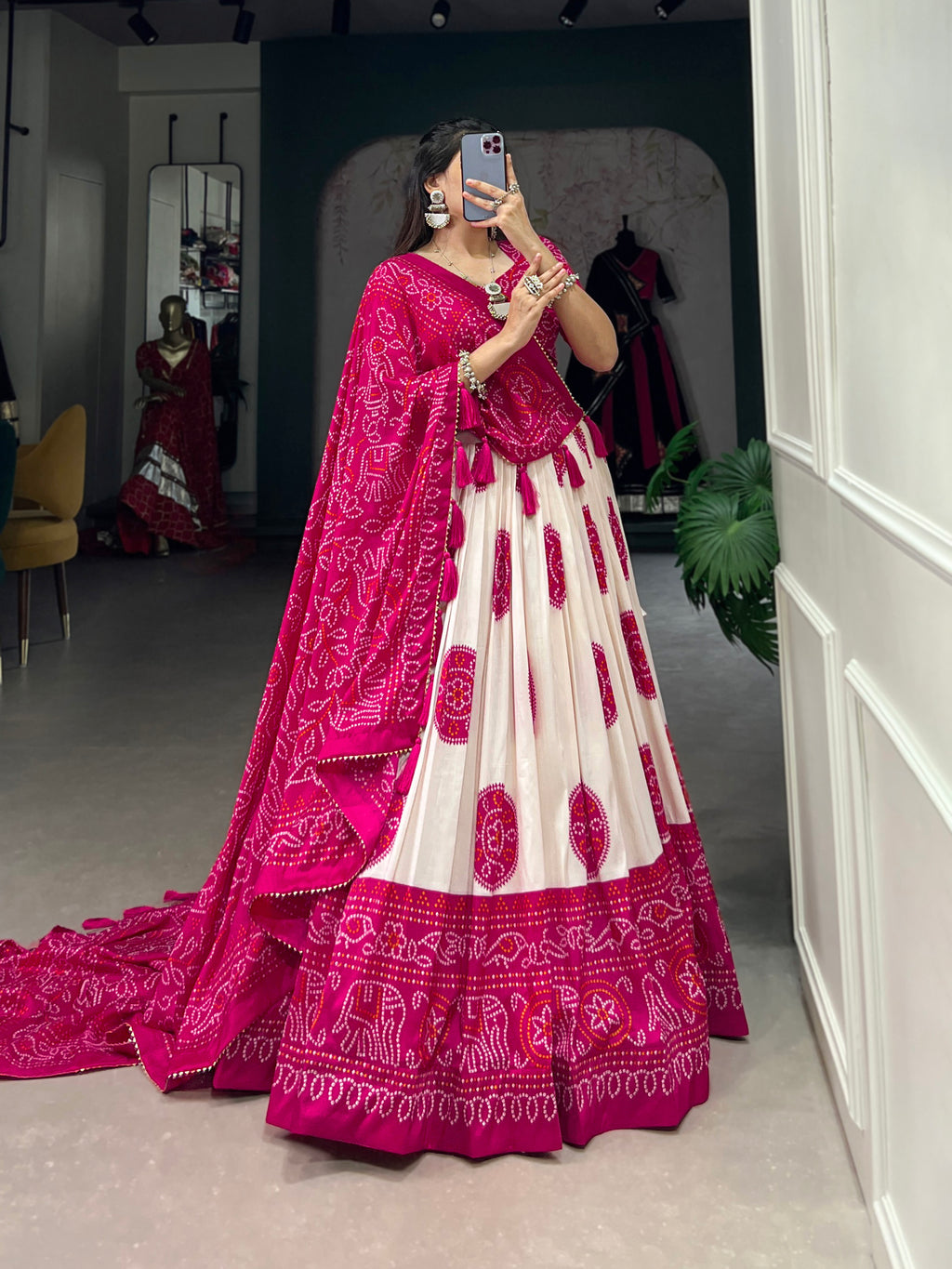 Bandhani Printed Lehenga with Dupatta
