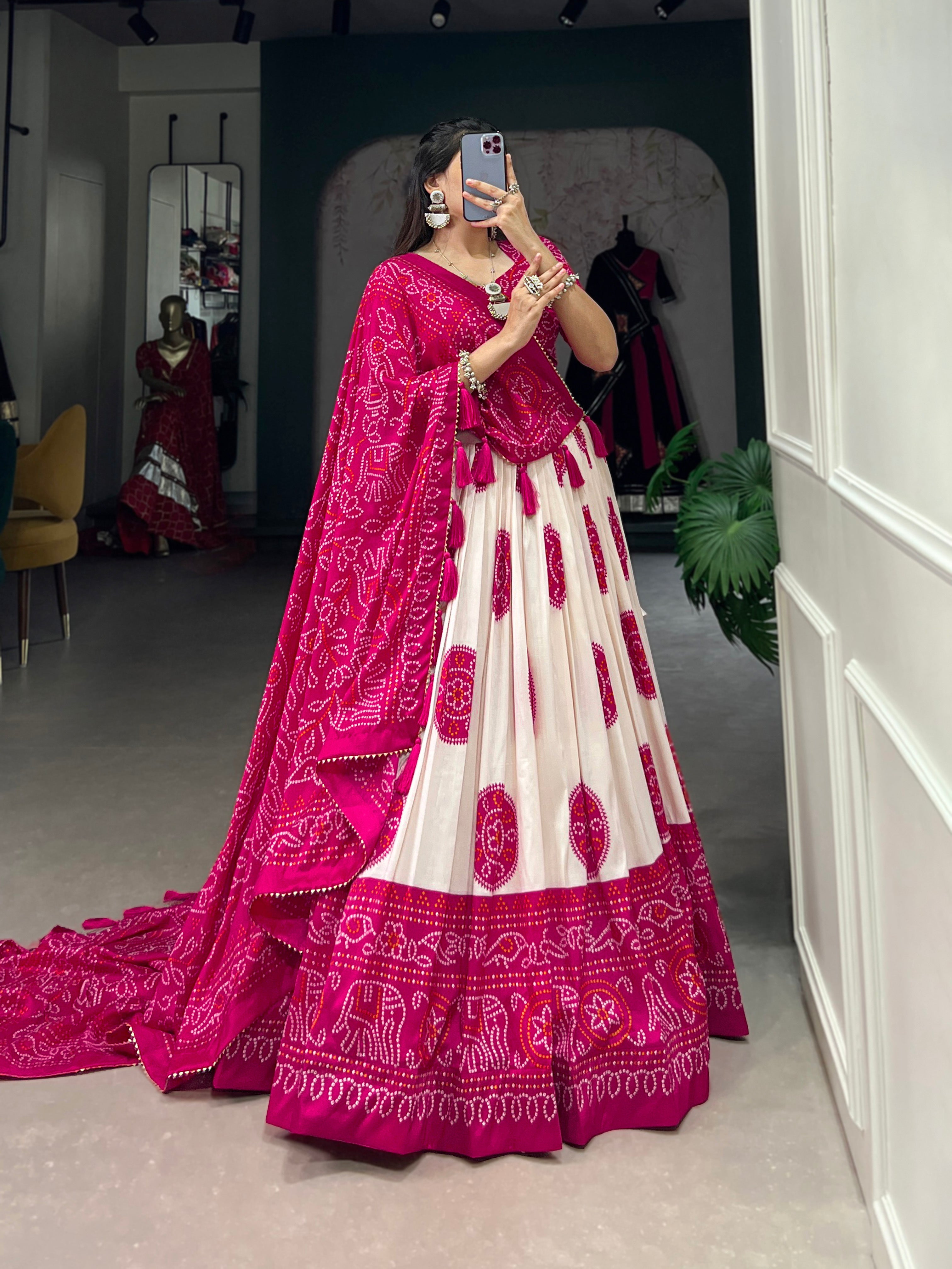 Bandhani Printed Lehenga with Dupatta