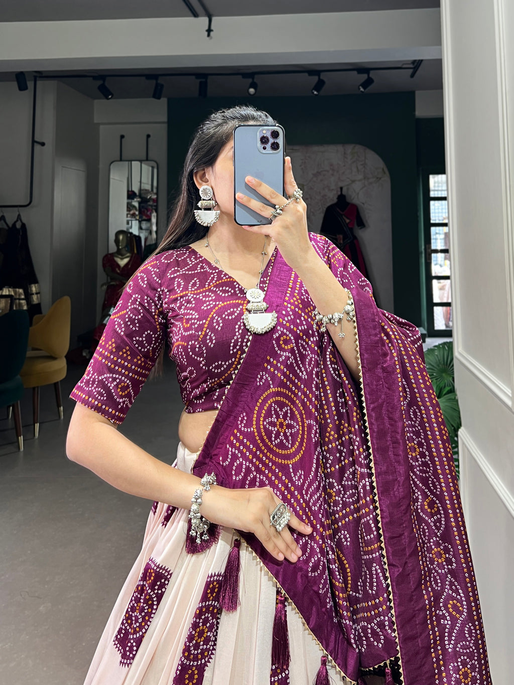 Bandhani Printed Lehenga with Dupatta