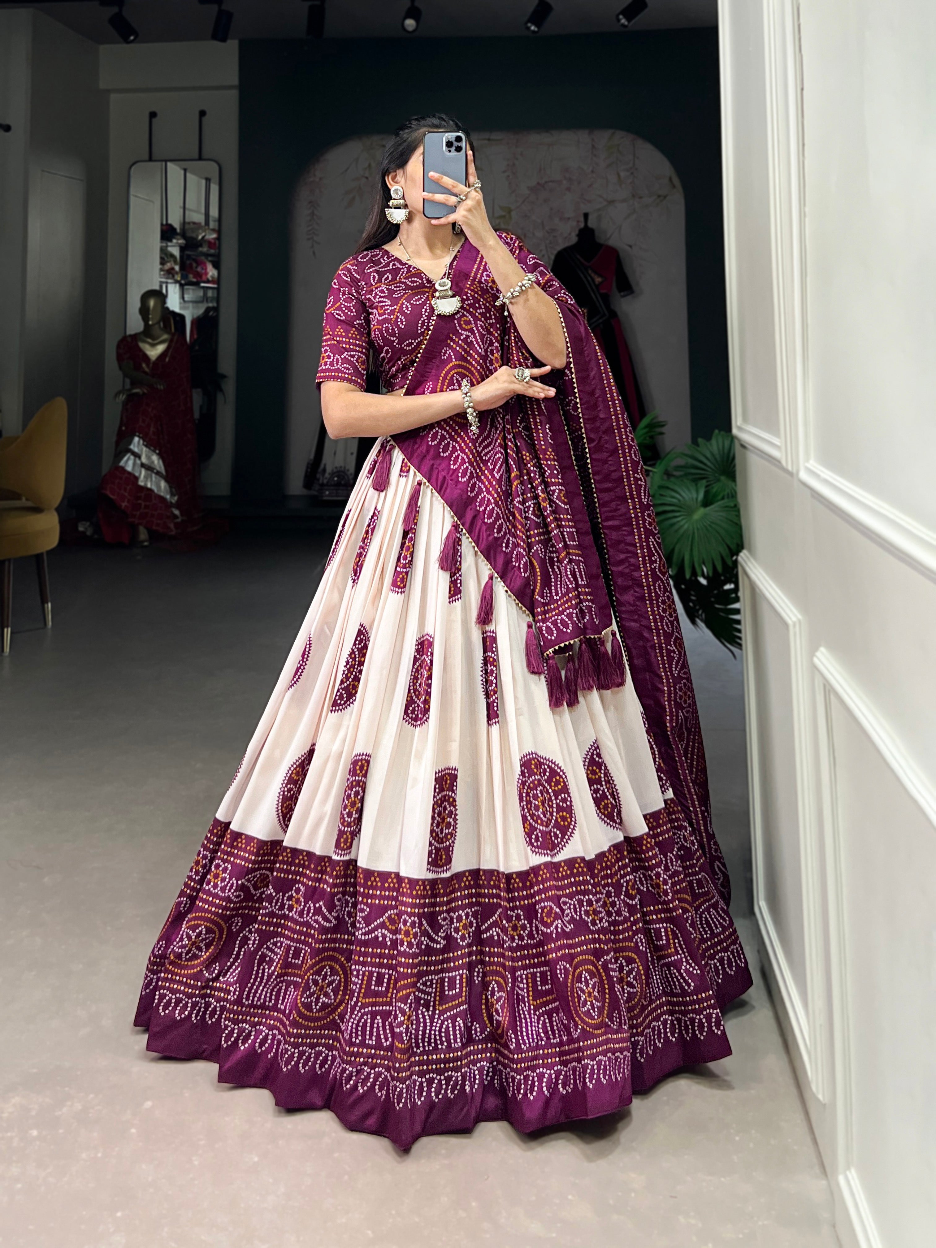 Bandhani Printed Lehenga with Dupatta