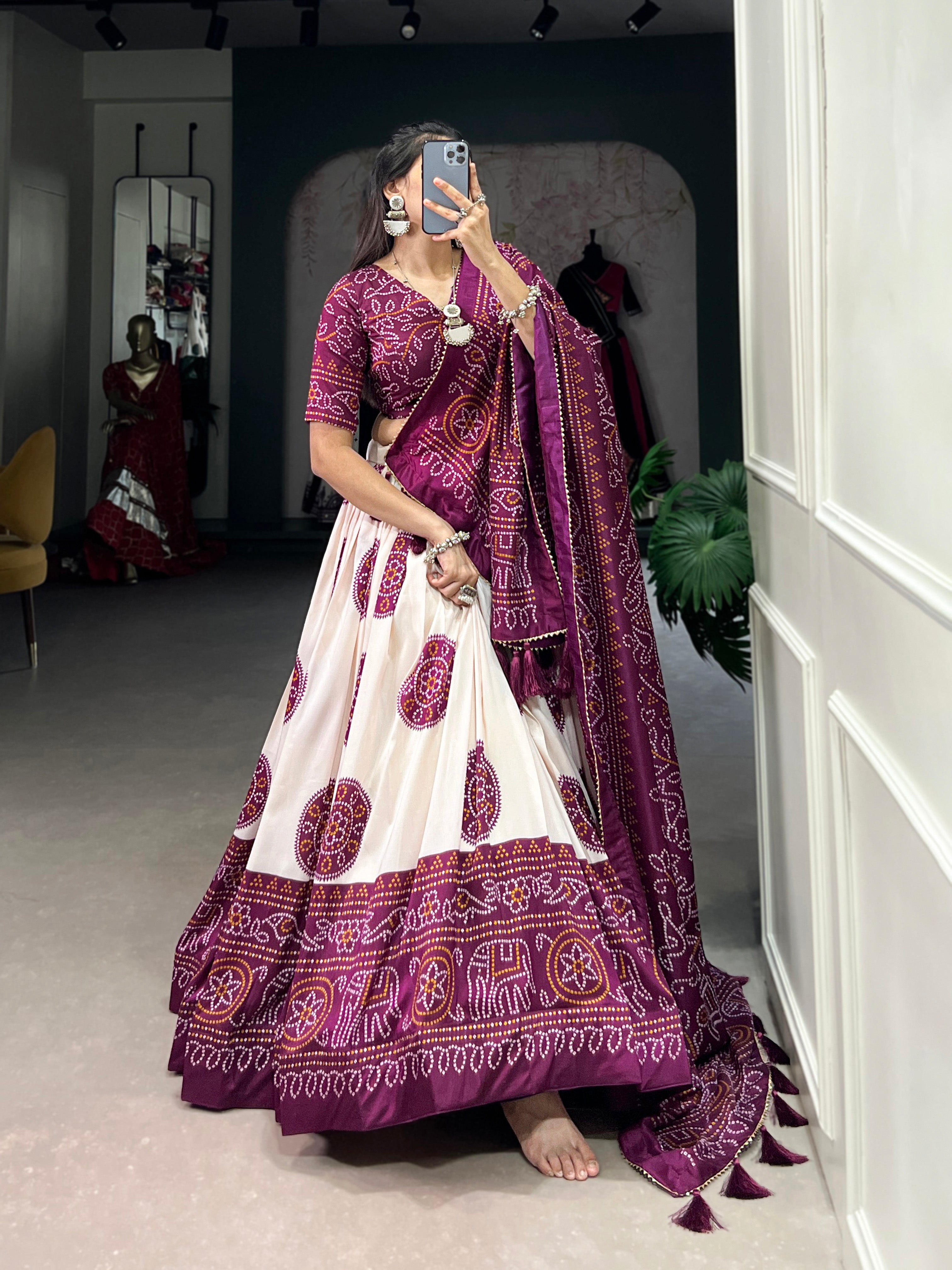Bandhani Printed Lehenga with Dupatta