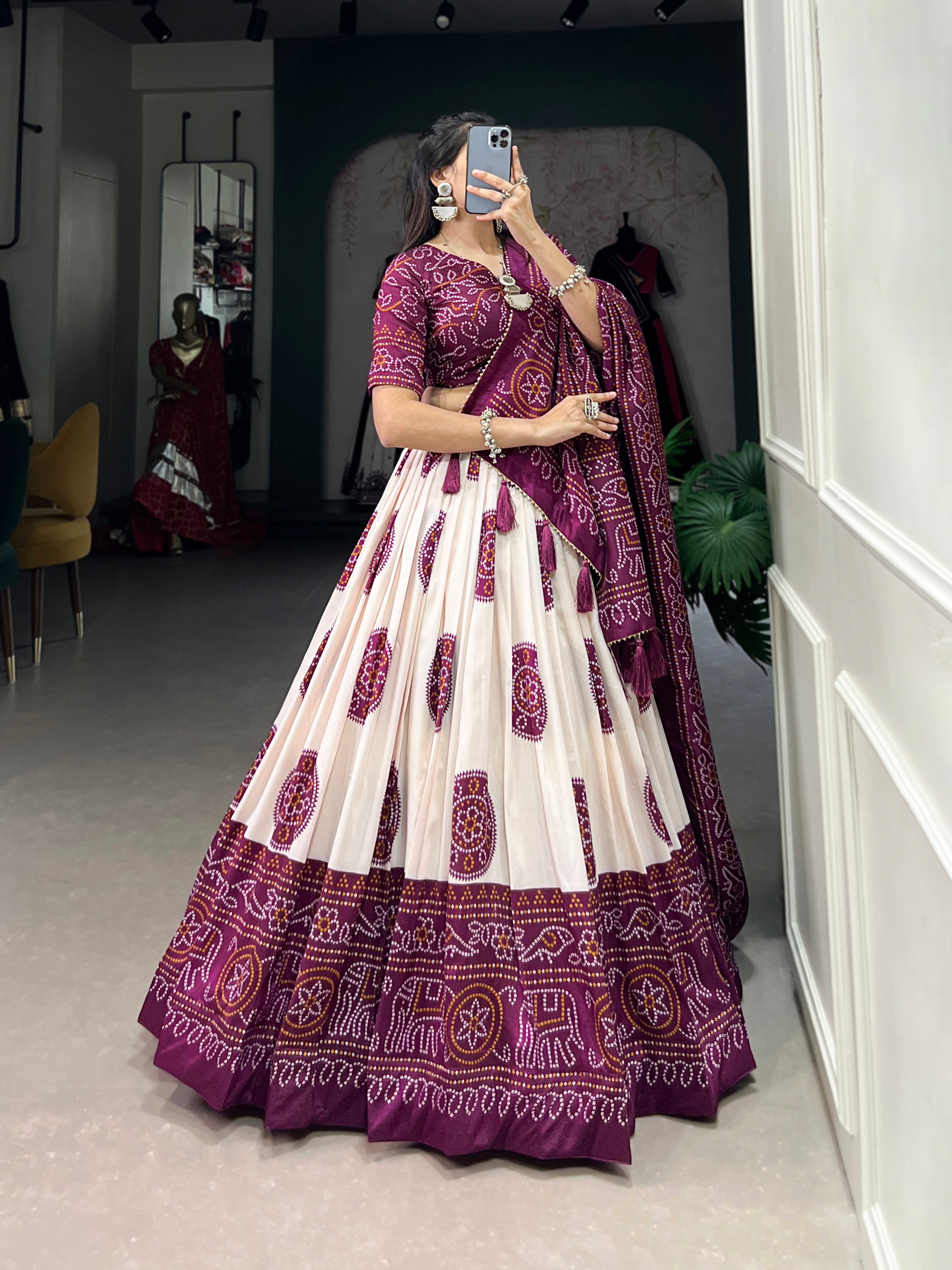 Bandhani Printed Lehenga with Dupatta