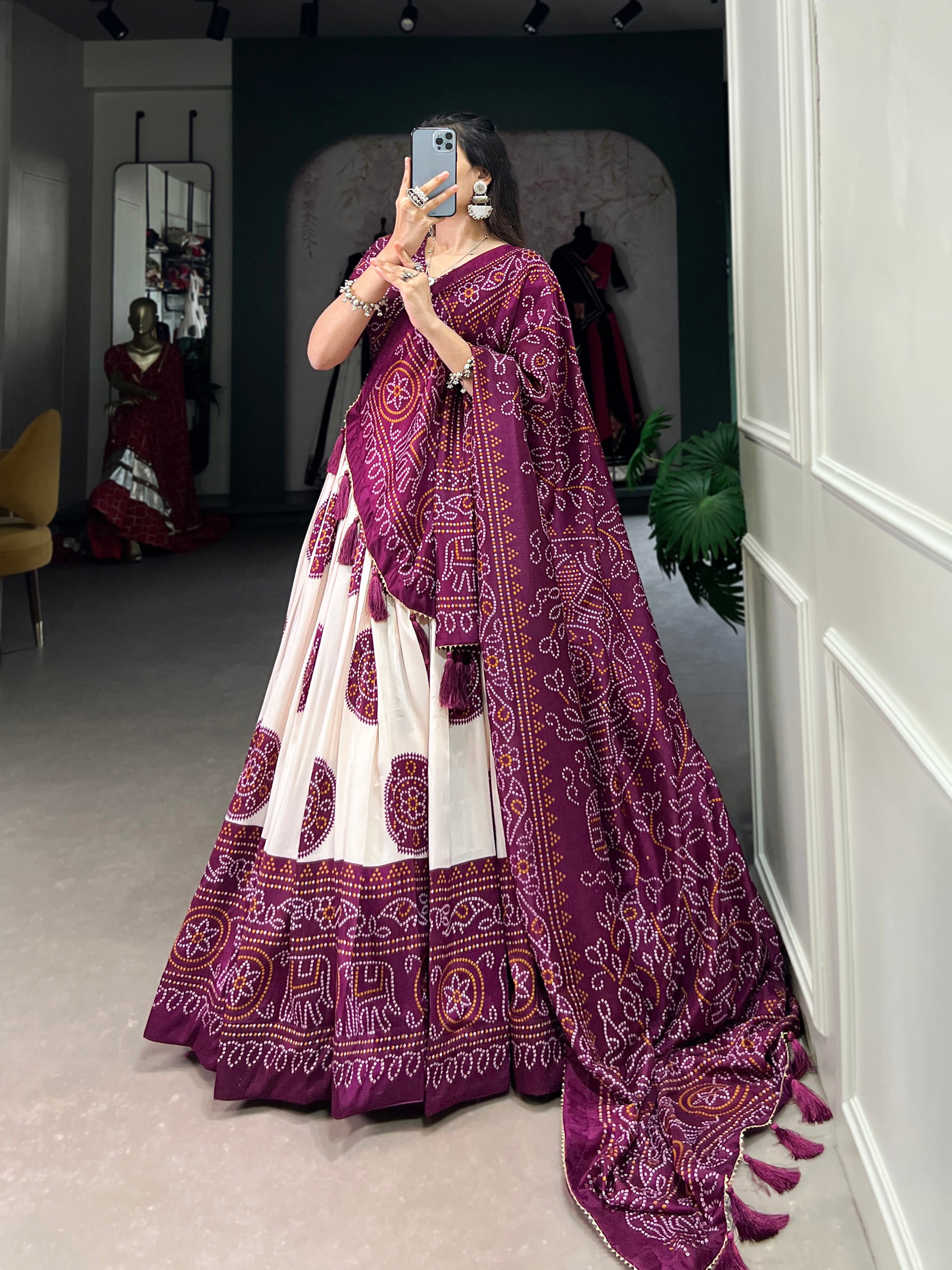 Bandhani Printed Lehenga with Dupatta