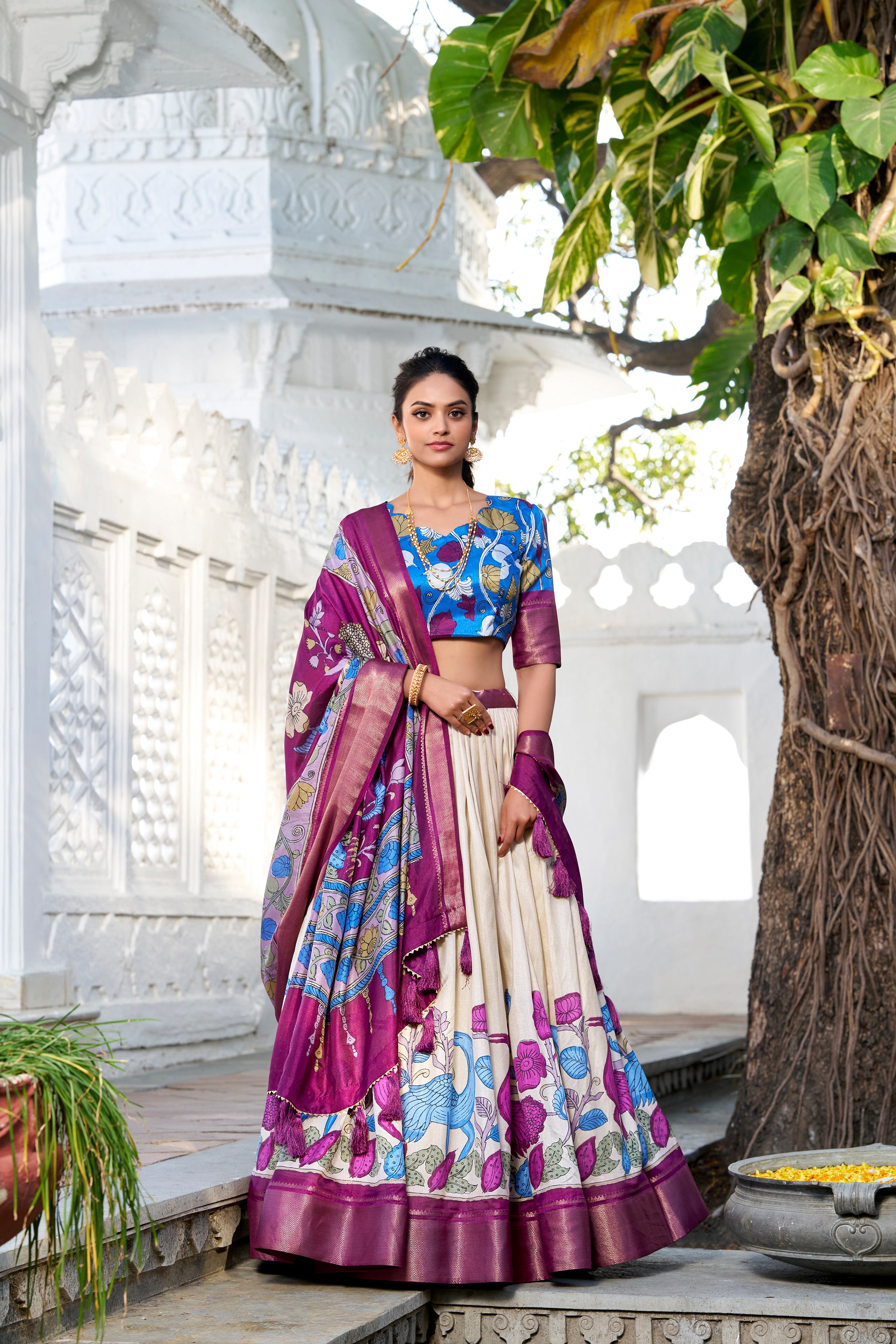 Elegant Traditional Indian Attire with Handcrafted Embroidery
