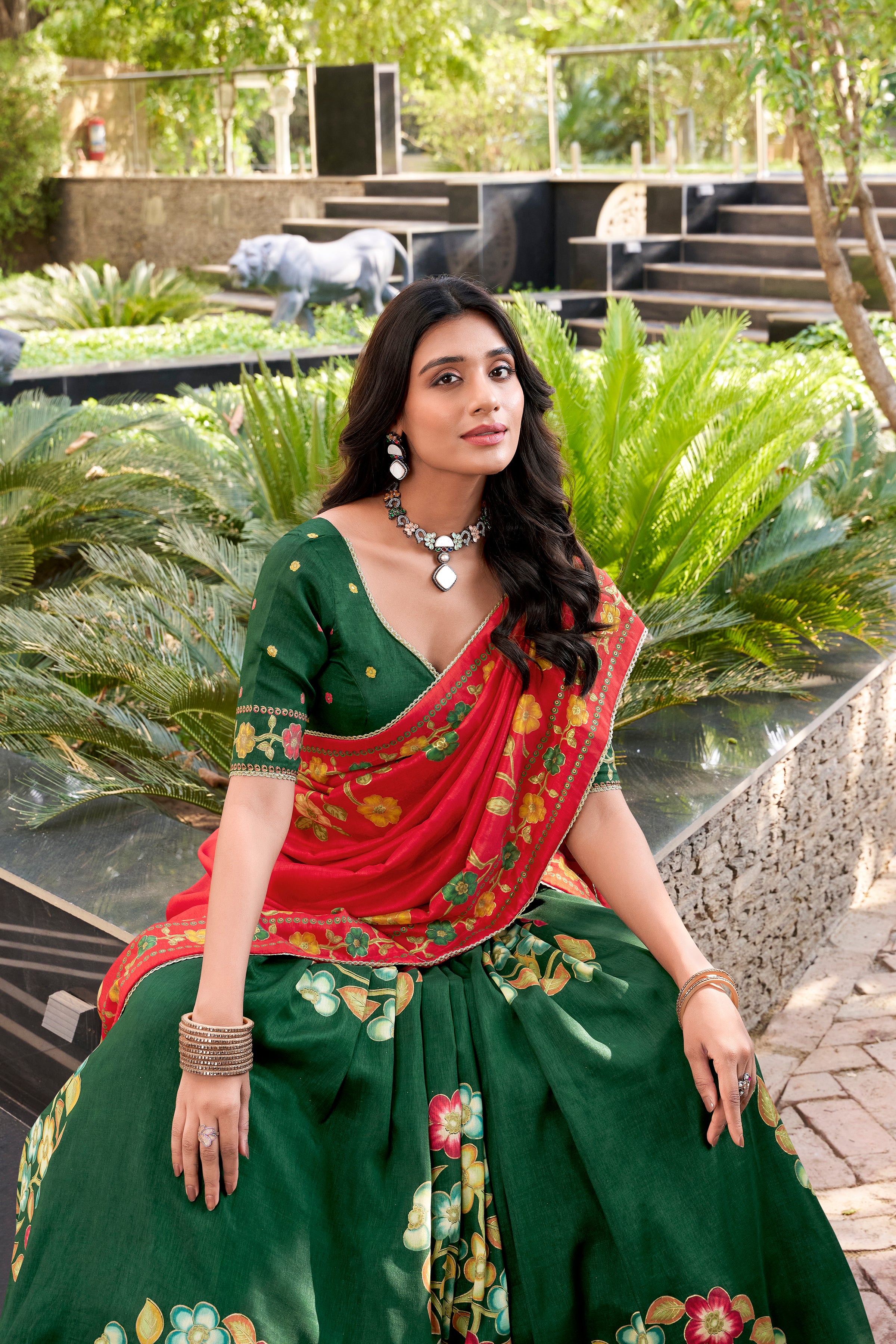 Traditional  Floral Lehenga Set for Elegant Festive Occasions