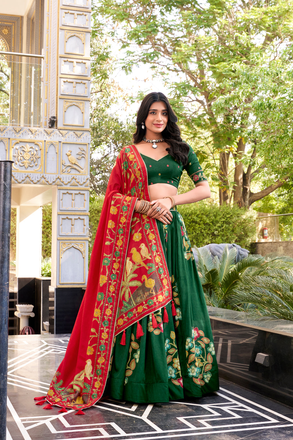 Traditional  Floral Lehenga Set for Elegant Festive Occasions