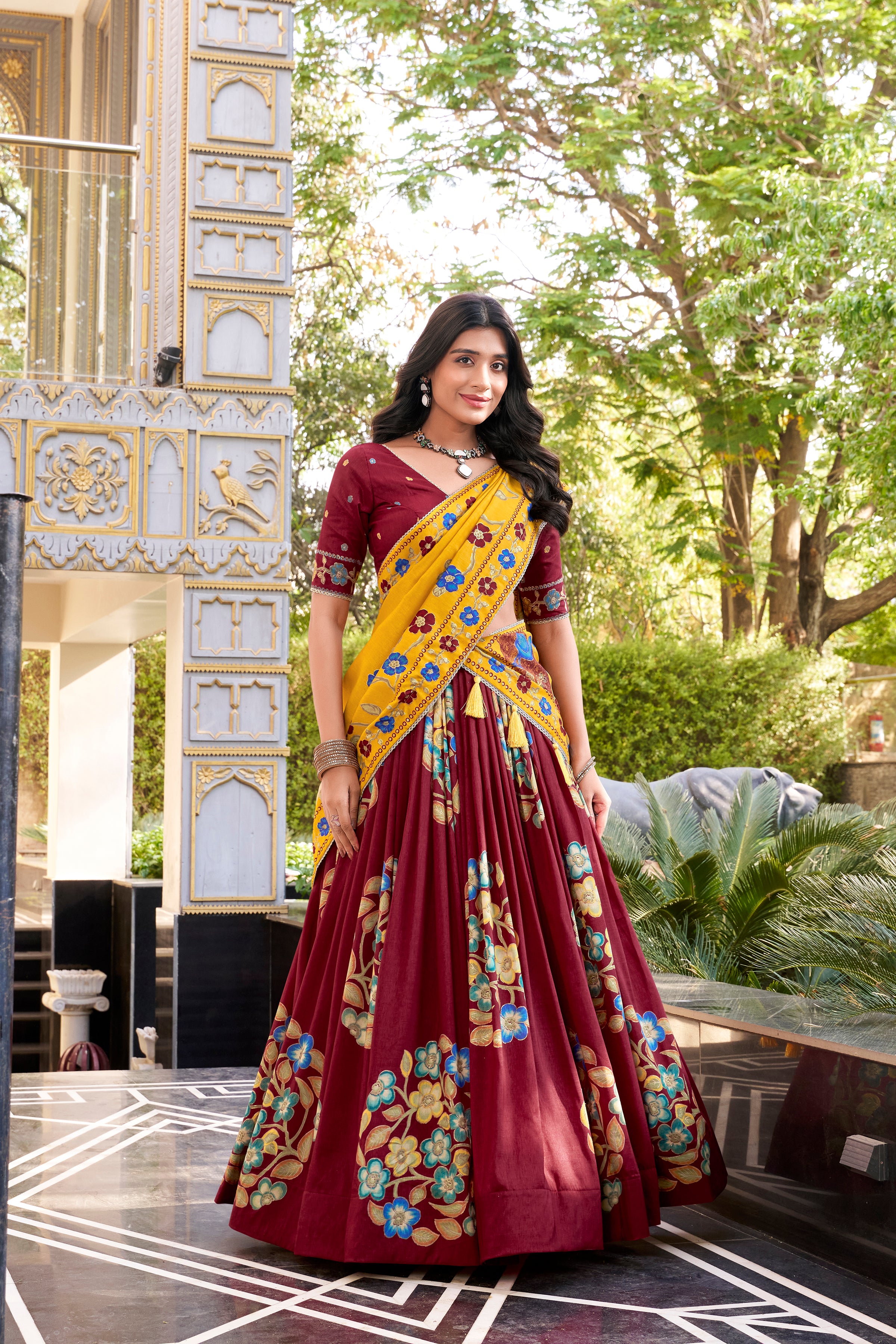 Traditional  Floral Lehenga Set for Elegant Festive Occasions