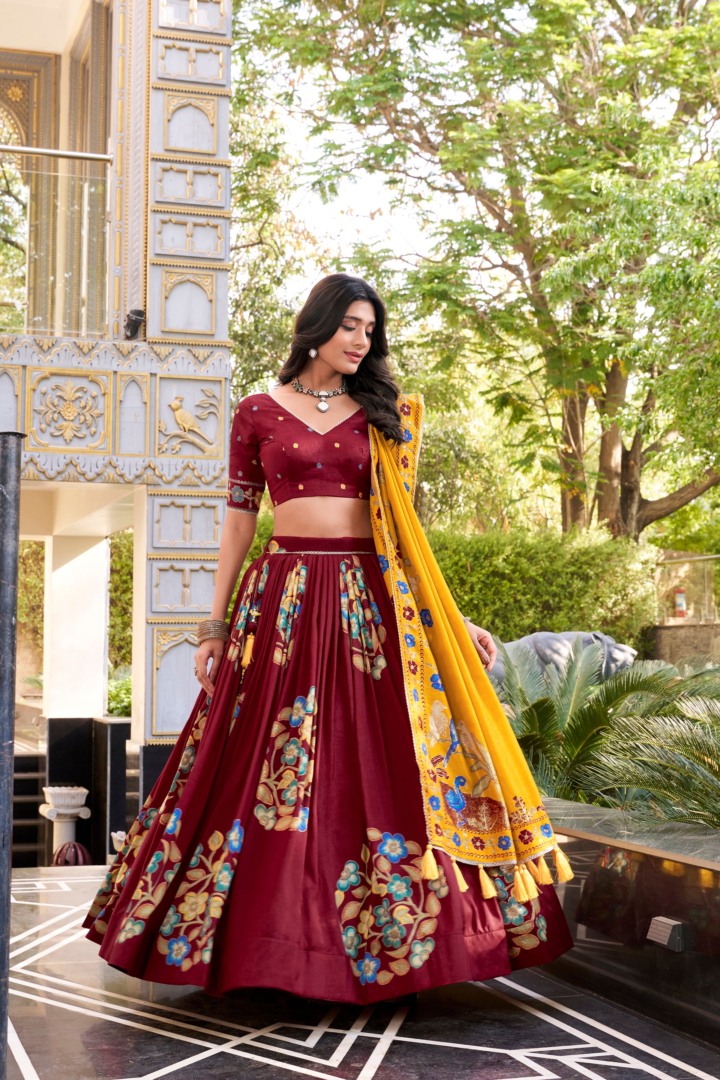 Traditional  Floral Lehenga Set for Elegant Festive Occasions