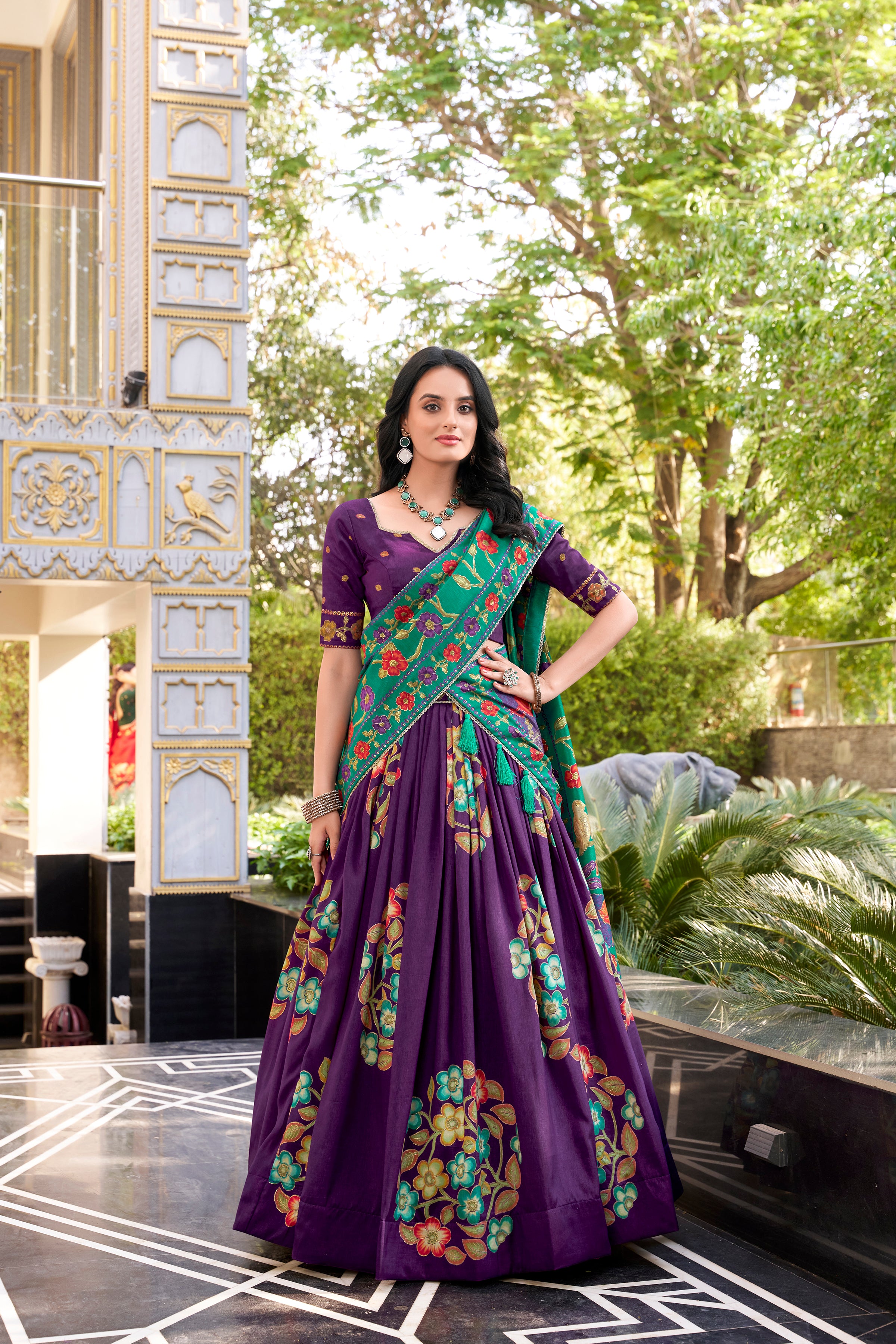 Traditional  Floral Lehenga Set for Elegant Festive Occasions