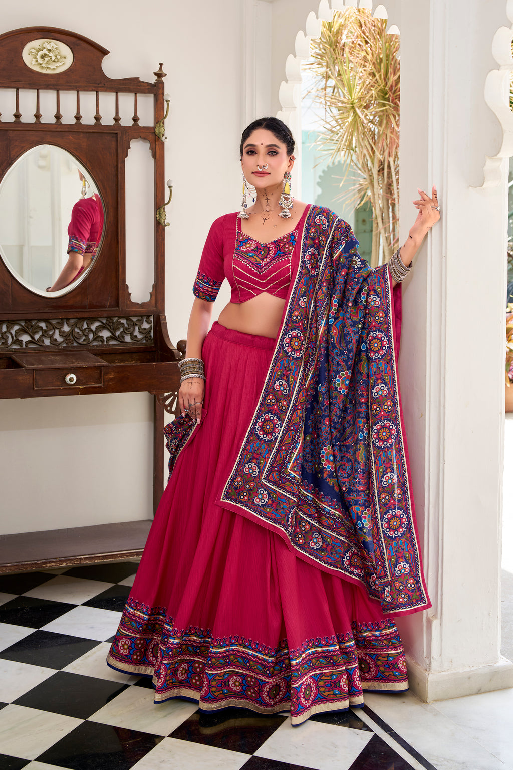 Regal Embroidered Lehenga Choli with Traditional Dupatta