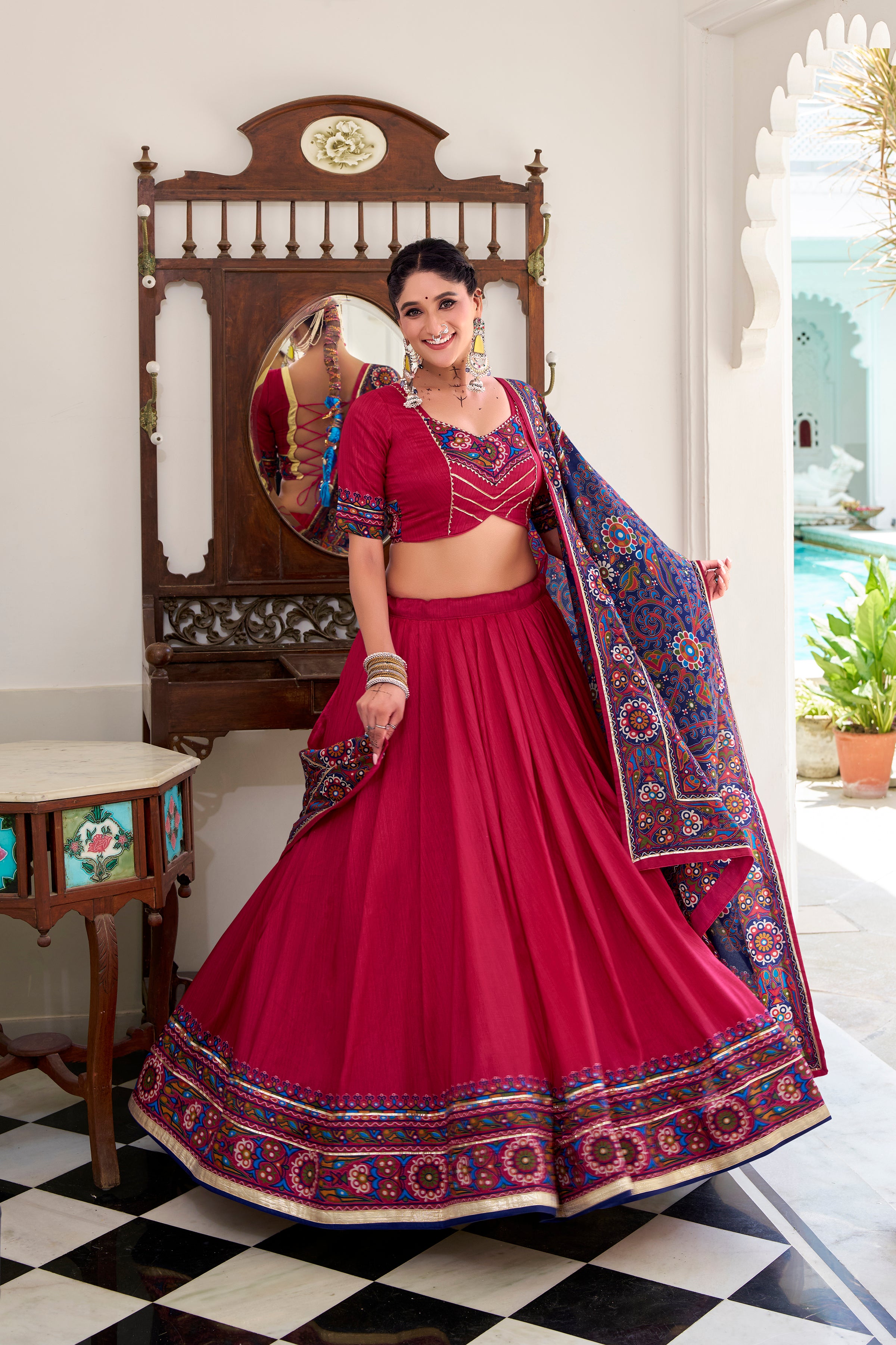 Regal Embroidered Lehenga Choli with Traditional Dupatta