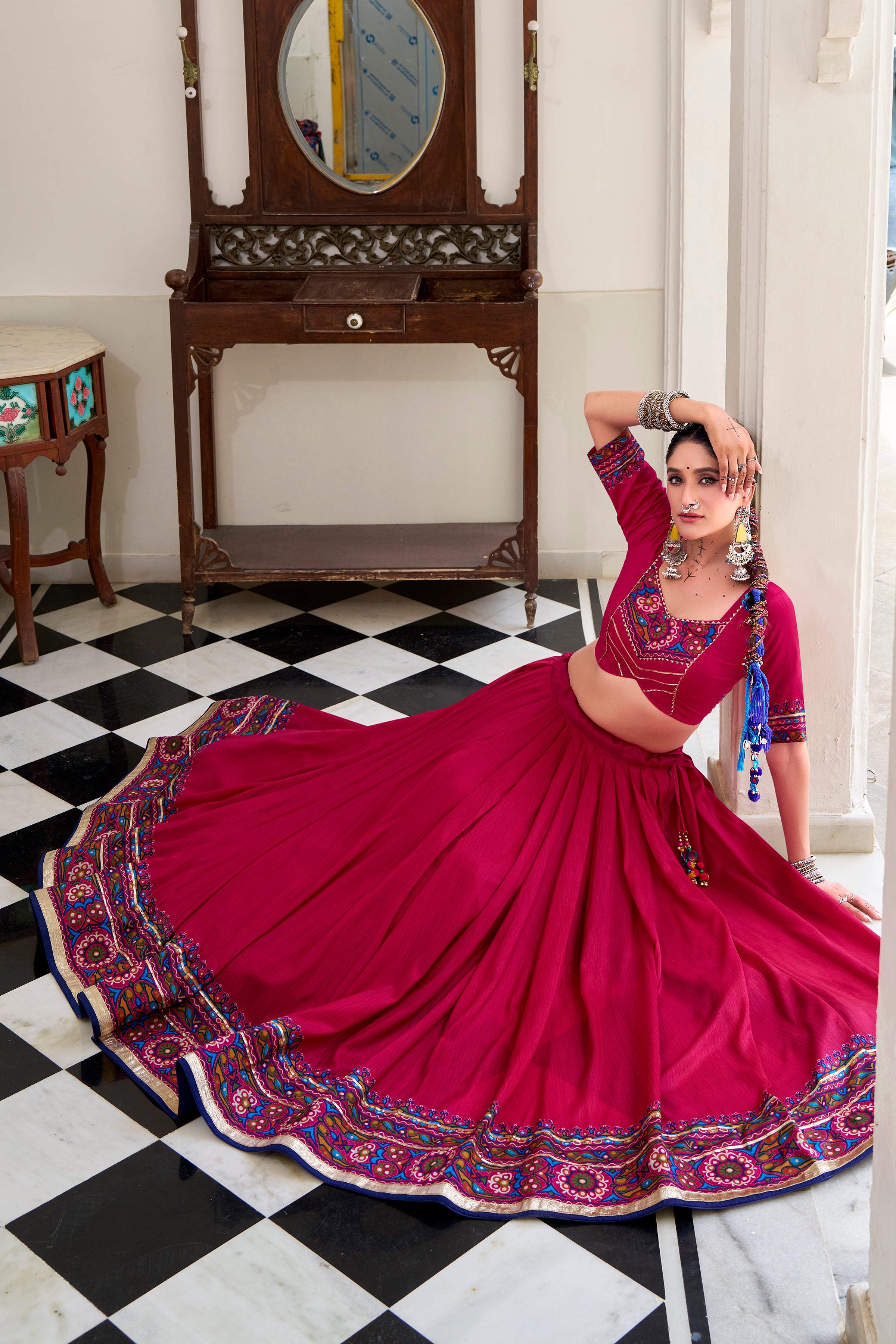 Regal Embroidered Lehenga Choli with Traditional Dupatta