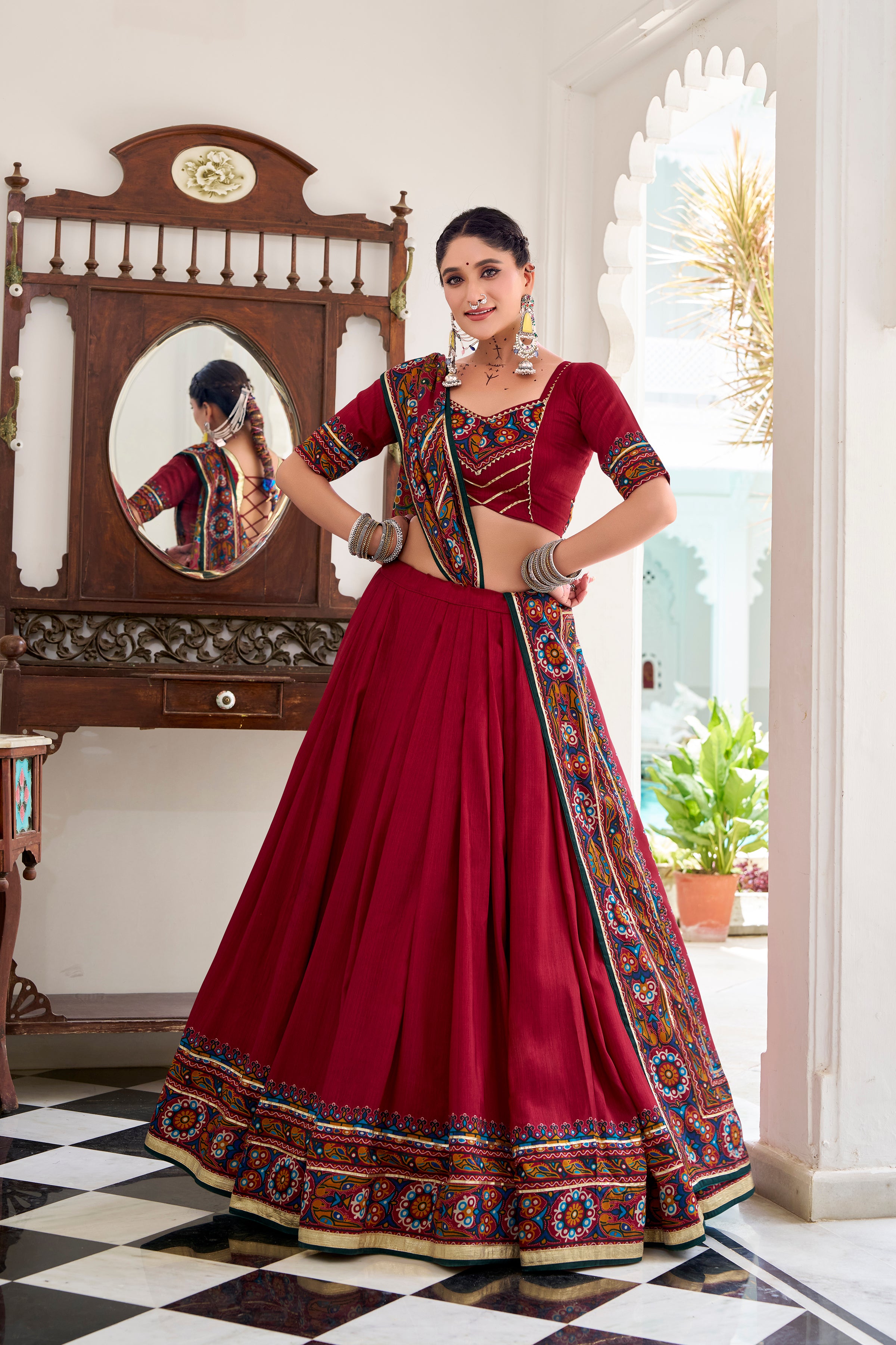 Regal Embroidered Lehenga Choli with Traditional Dupatta