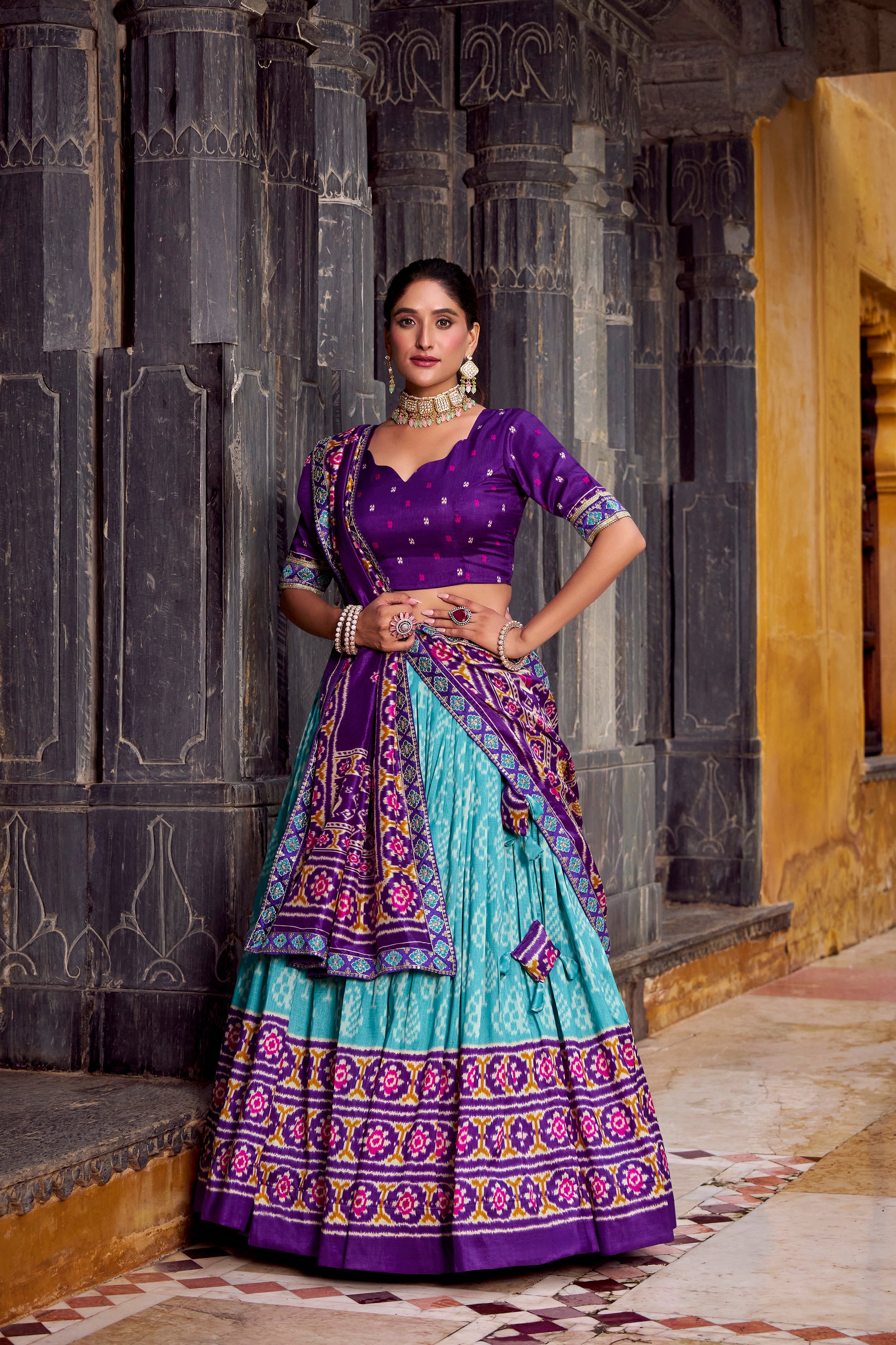 Elegant  Patola Print Lehenga Choli