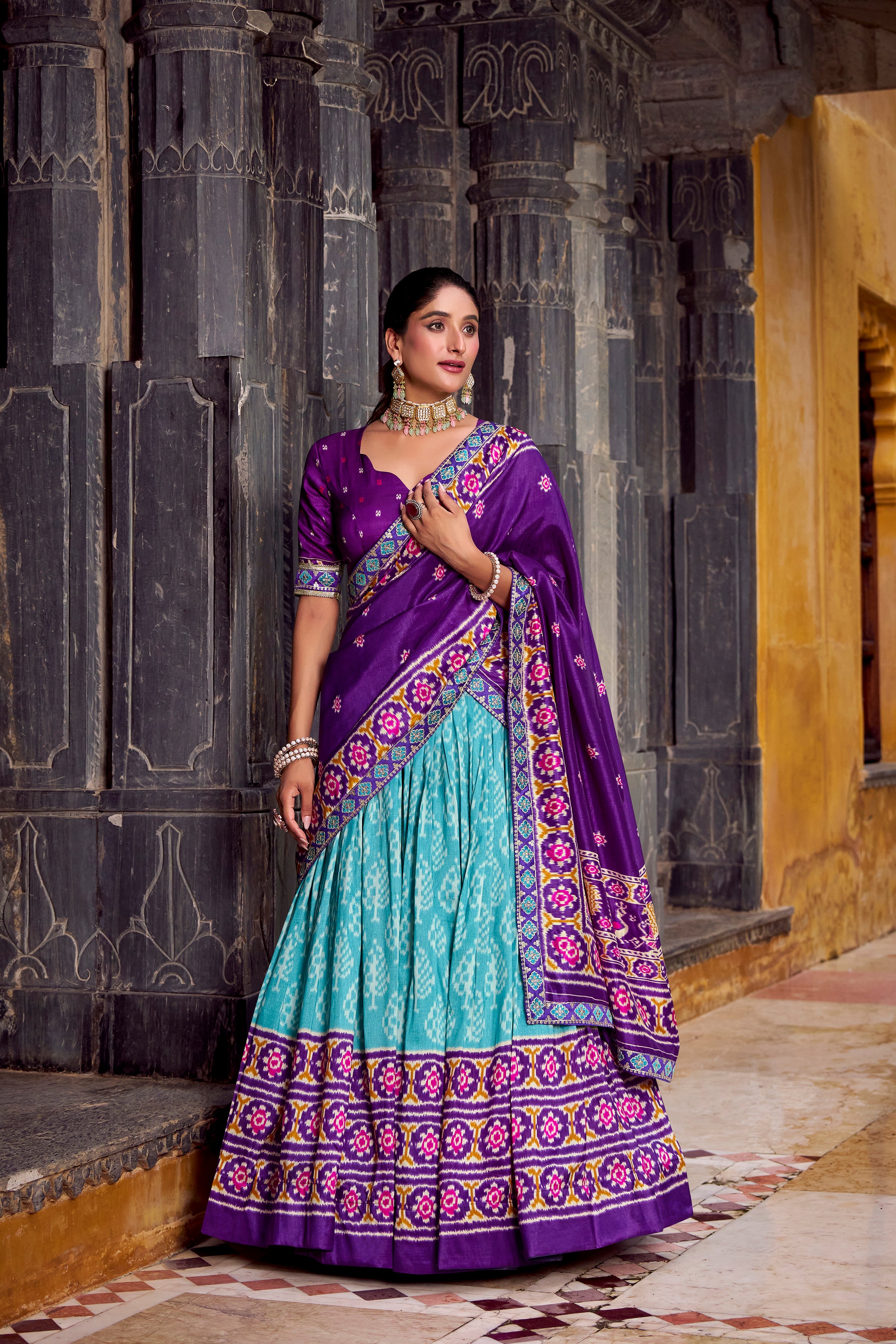 Elegant  Patola Print Lehenga Choli