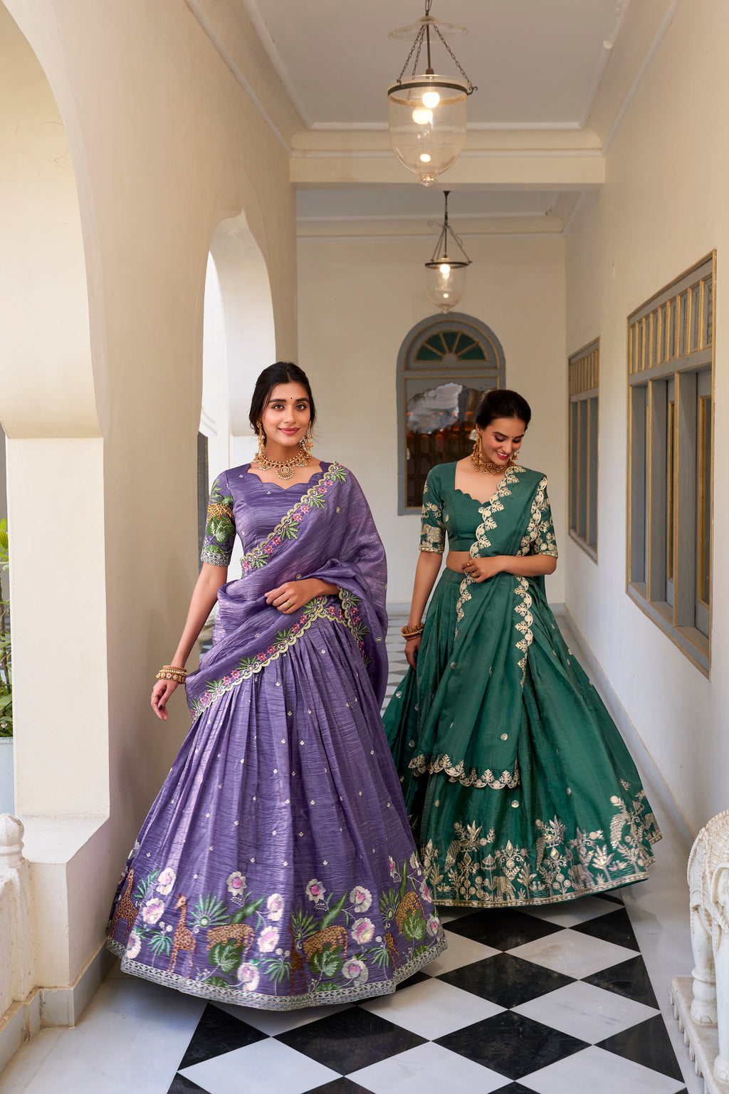 Graceful allure in a stunning dusty rose lehenga.
